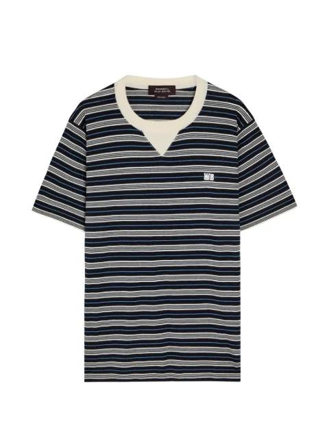 striped-pattern V-neck T-shirt by WALES BONNER