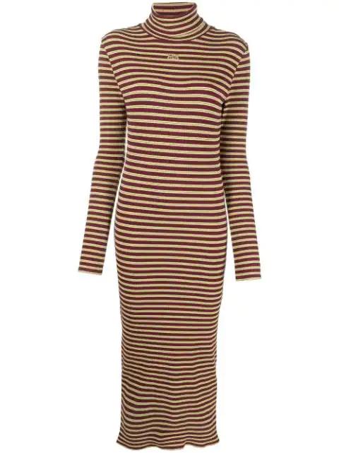 striped rollneck knitted dress by WALES BONNER