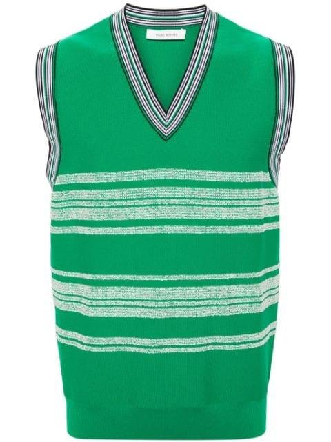 striped sleeveless jumper by WALES BONNER