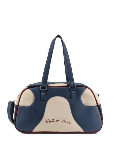 embroidered-logo shoulder bag by WALK IN PARIS