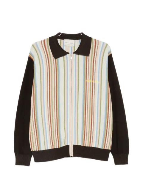 pinstripe zip-up cardigan by WALK IN PARIS