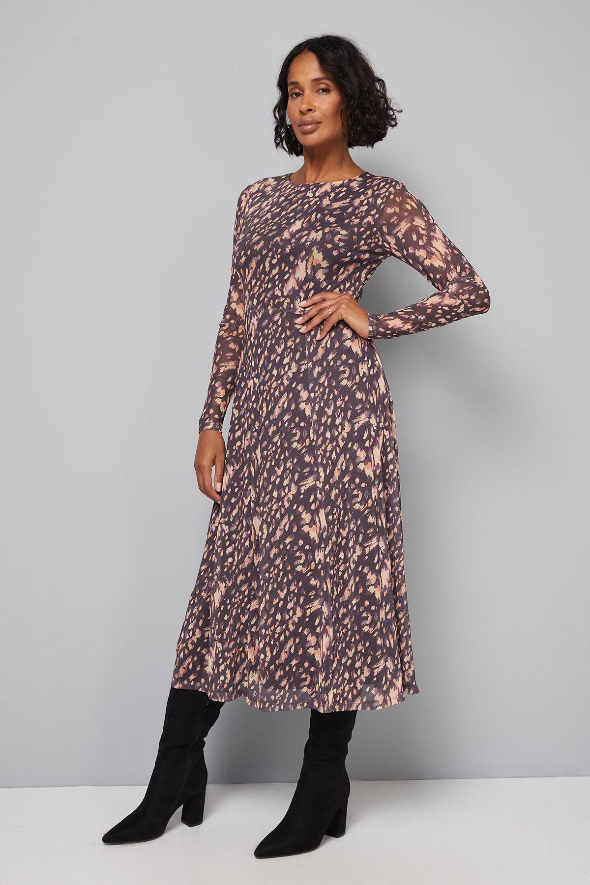 Animal Mesh Midaxi Dress by WALLIS