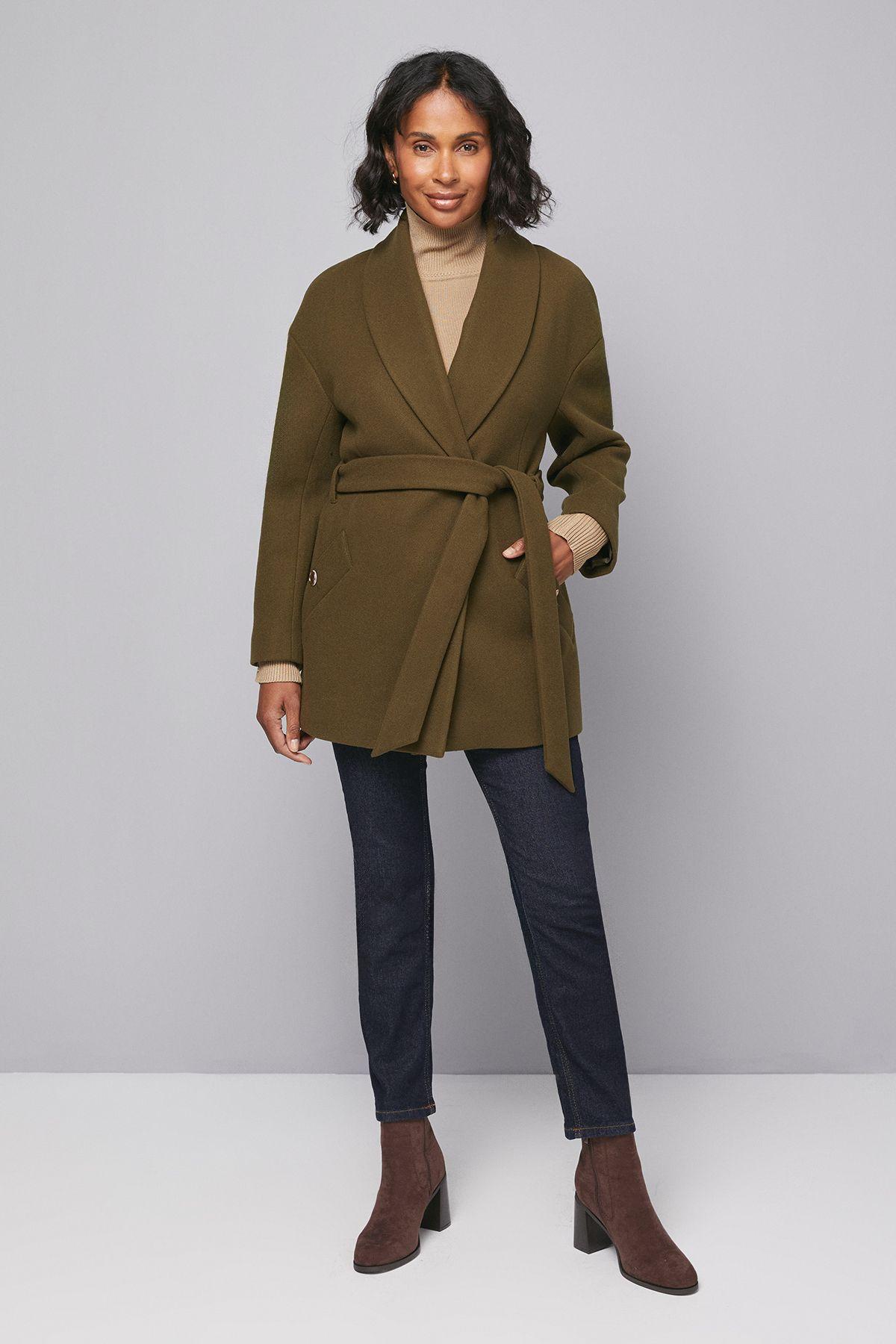 Belted Shawl Collar Coat by WALLIS
