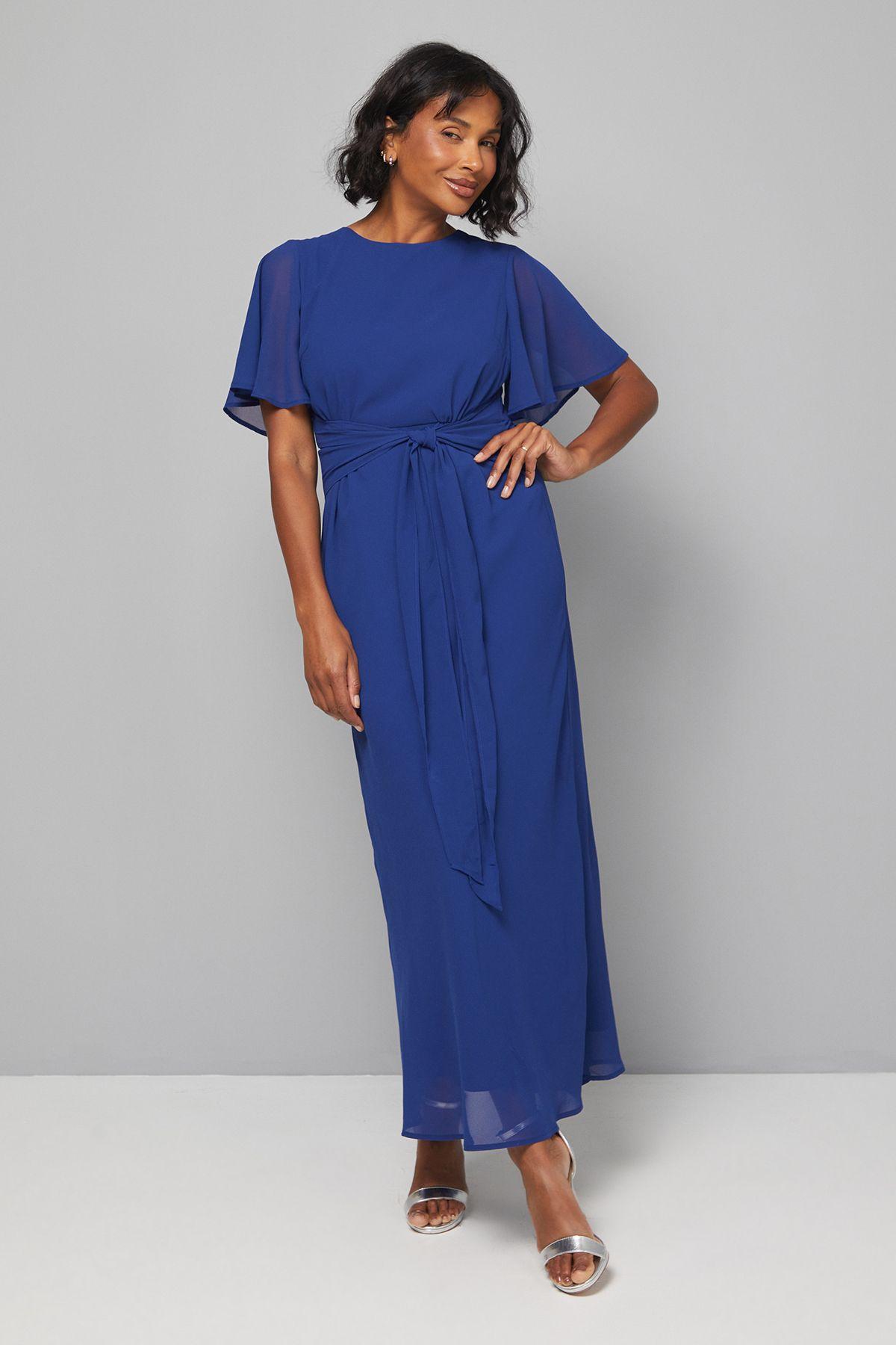 Bias Cut Belted Maxi Dress by WALLIS
