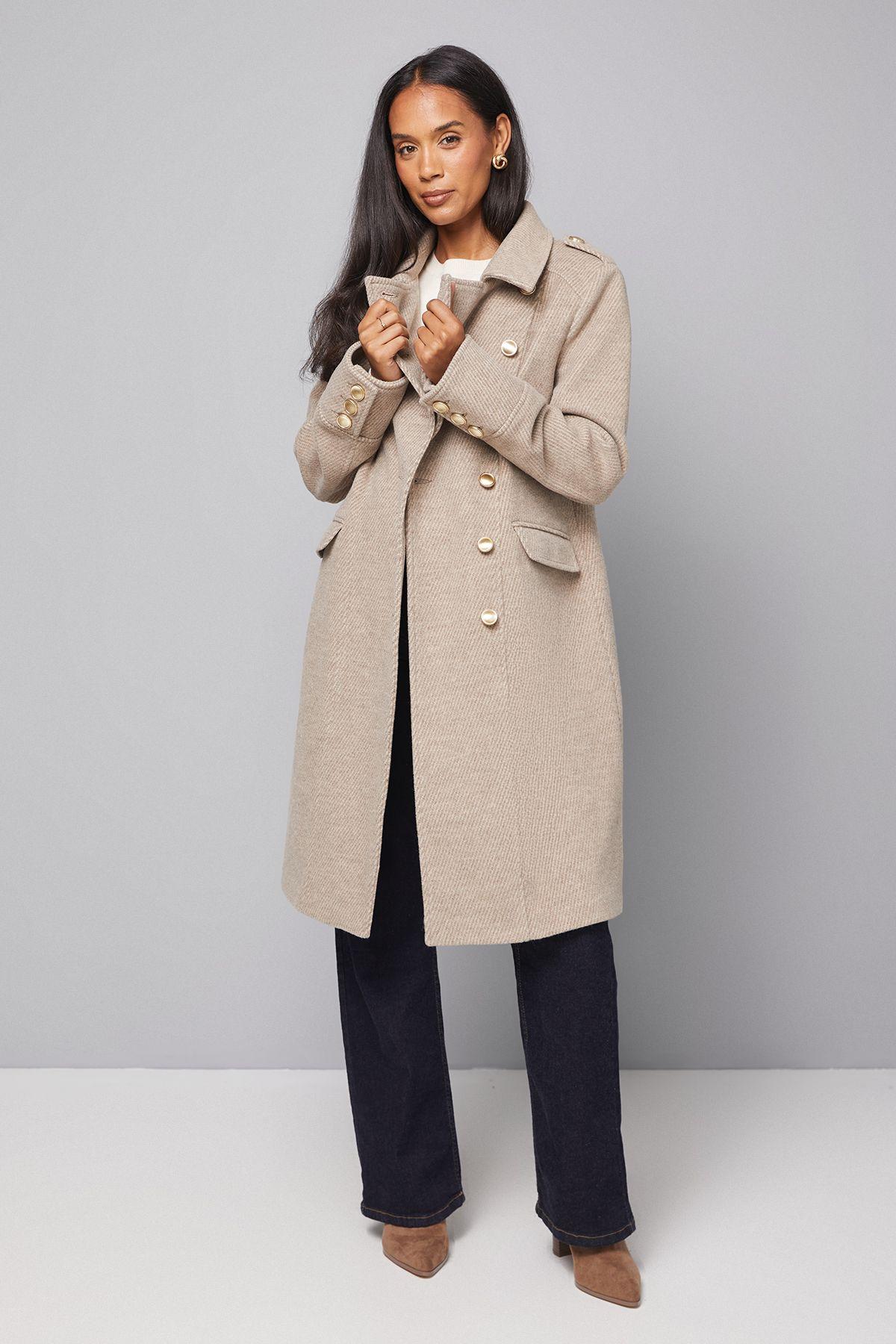 Button Down Military Coat by WALLIS Button Down Military Coat by WALLIS