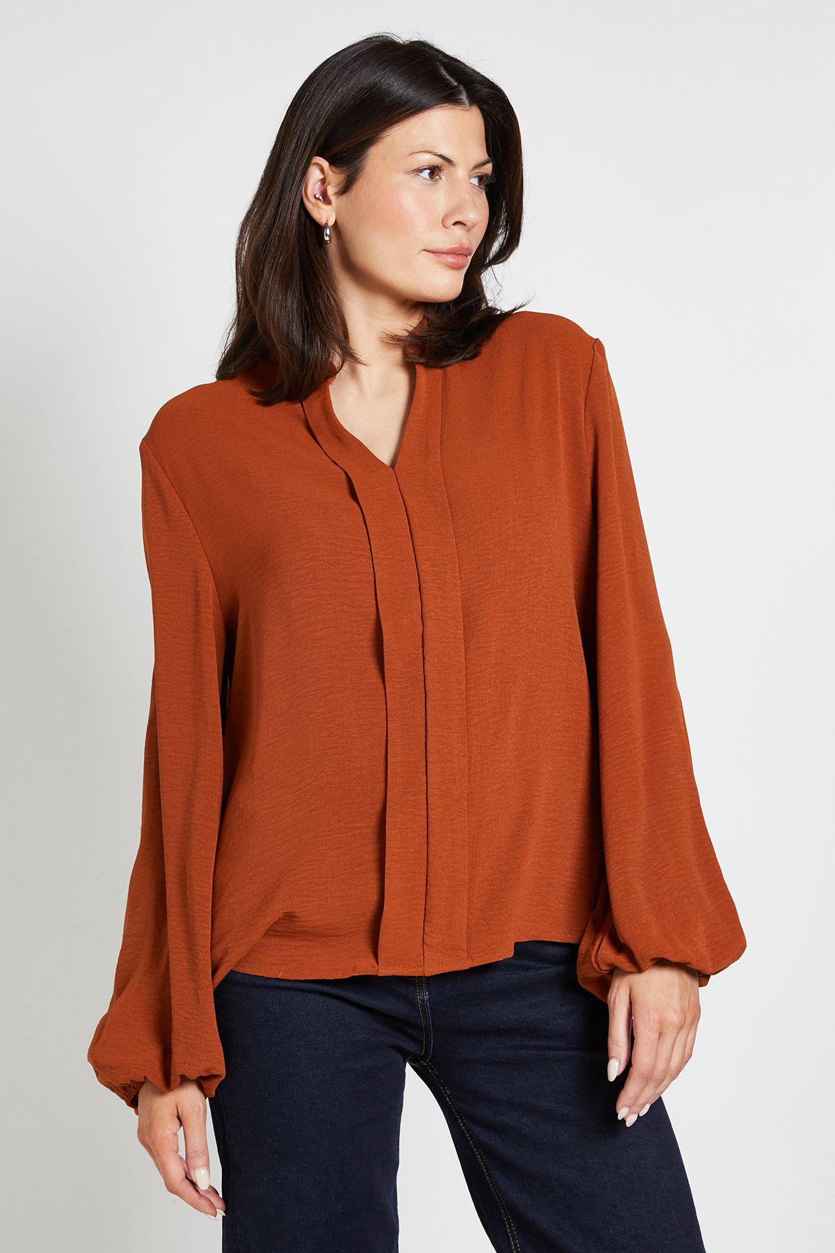 Collarless Woven Blouse by WALLIS