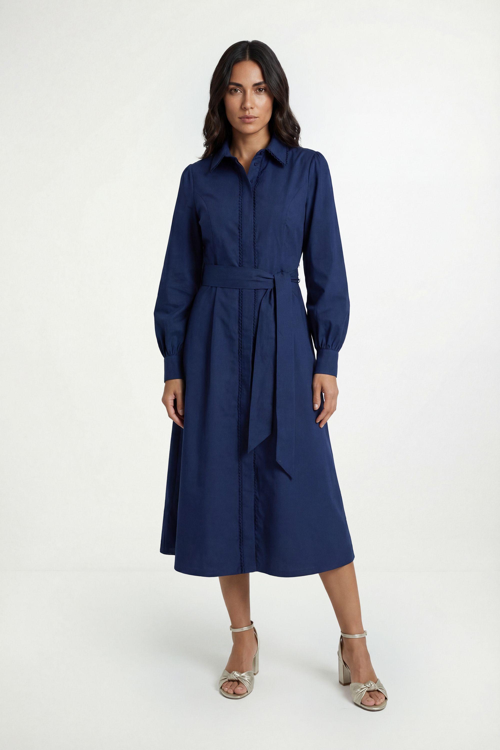 Cotton Lace Detail Shirt Dress by WALLIS