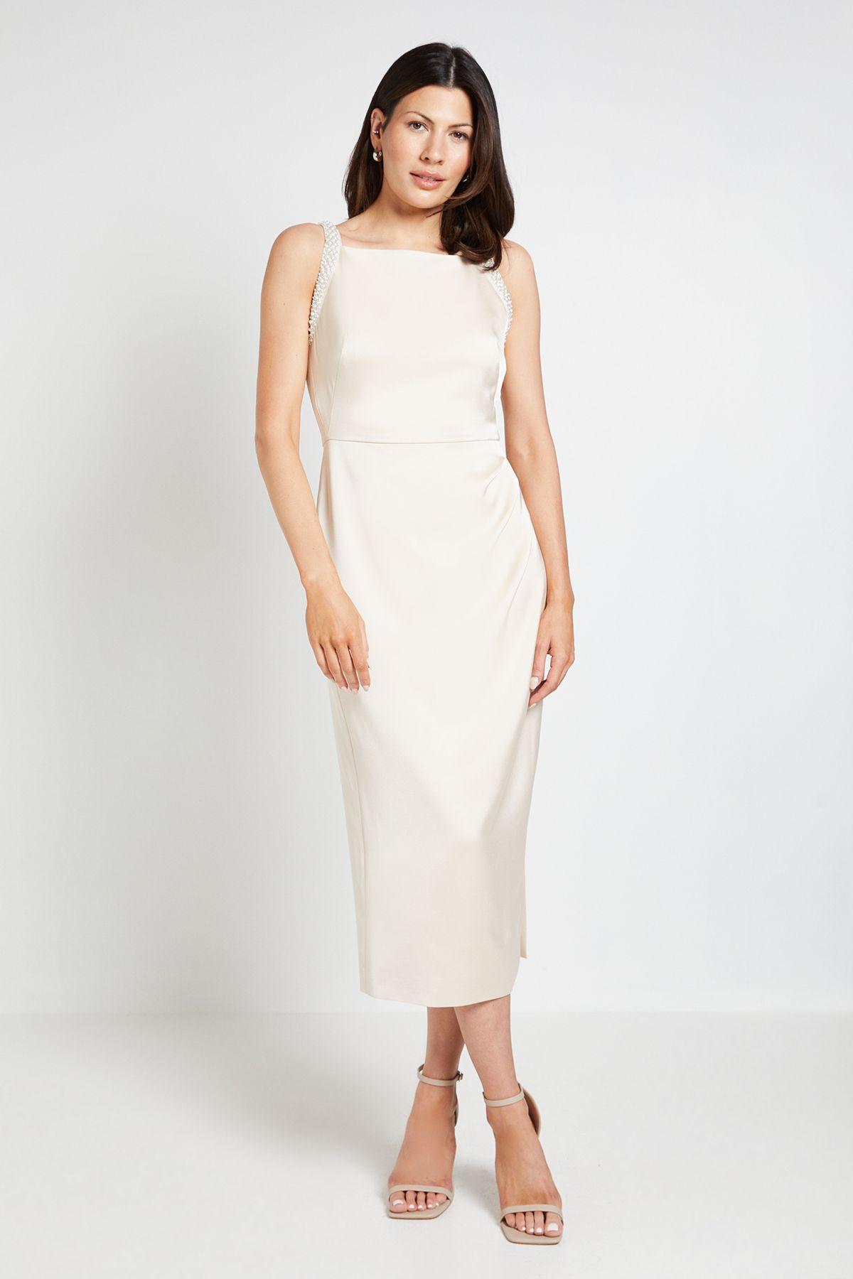 Crepe Embellished Midi Dress by WALLIS