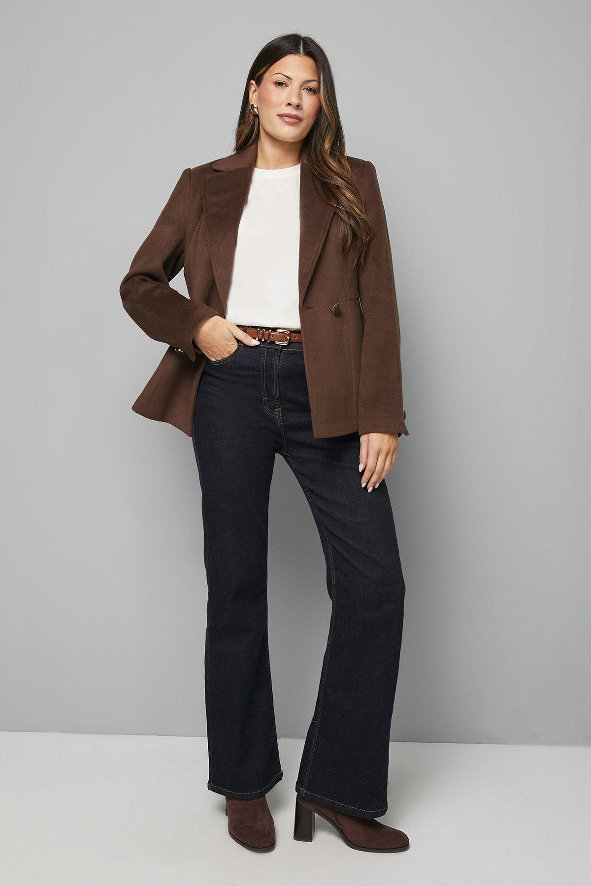 Double Breasted Puff Shoulder Jacket by WALLIS