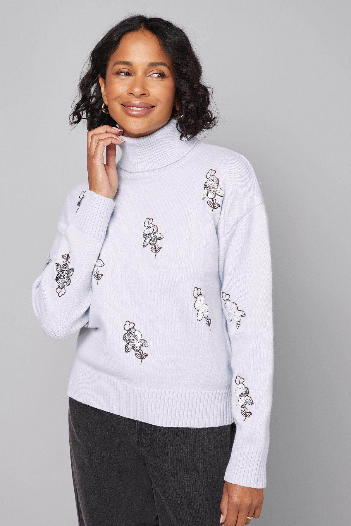 Embellished Roll Neck Jumper by WALLIS Embellished Roll Neck Jumper by WALLIS