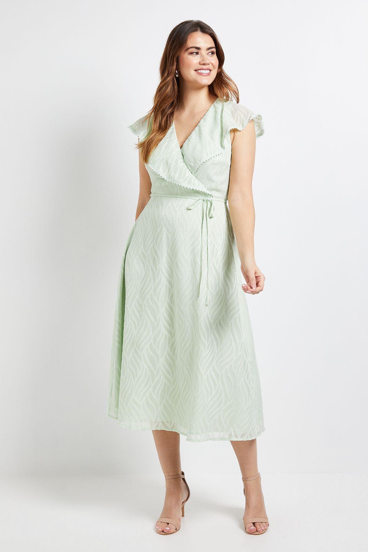 Floral Burn Out Ruffle Midi Dress by WALLIS