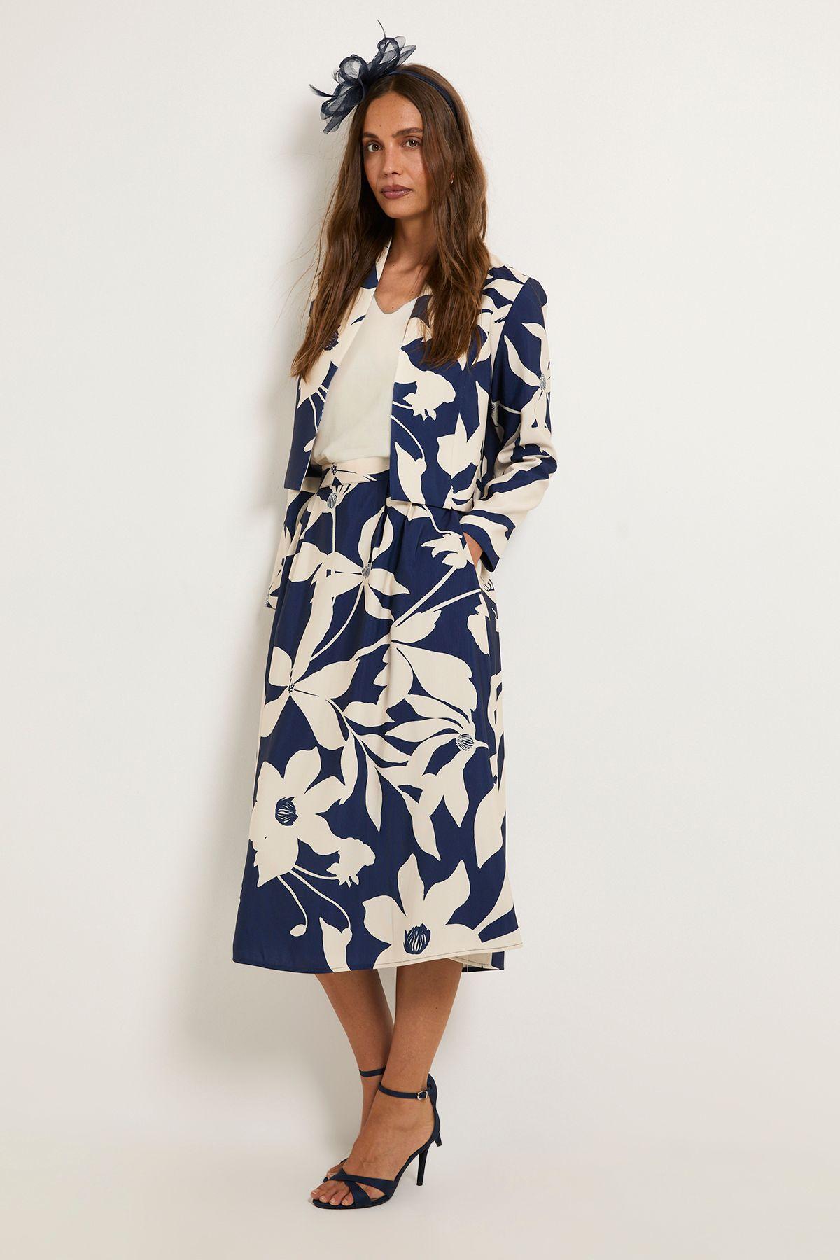 Floral Ottoman Twill Skirt by WALLIS