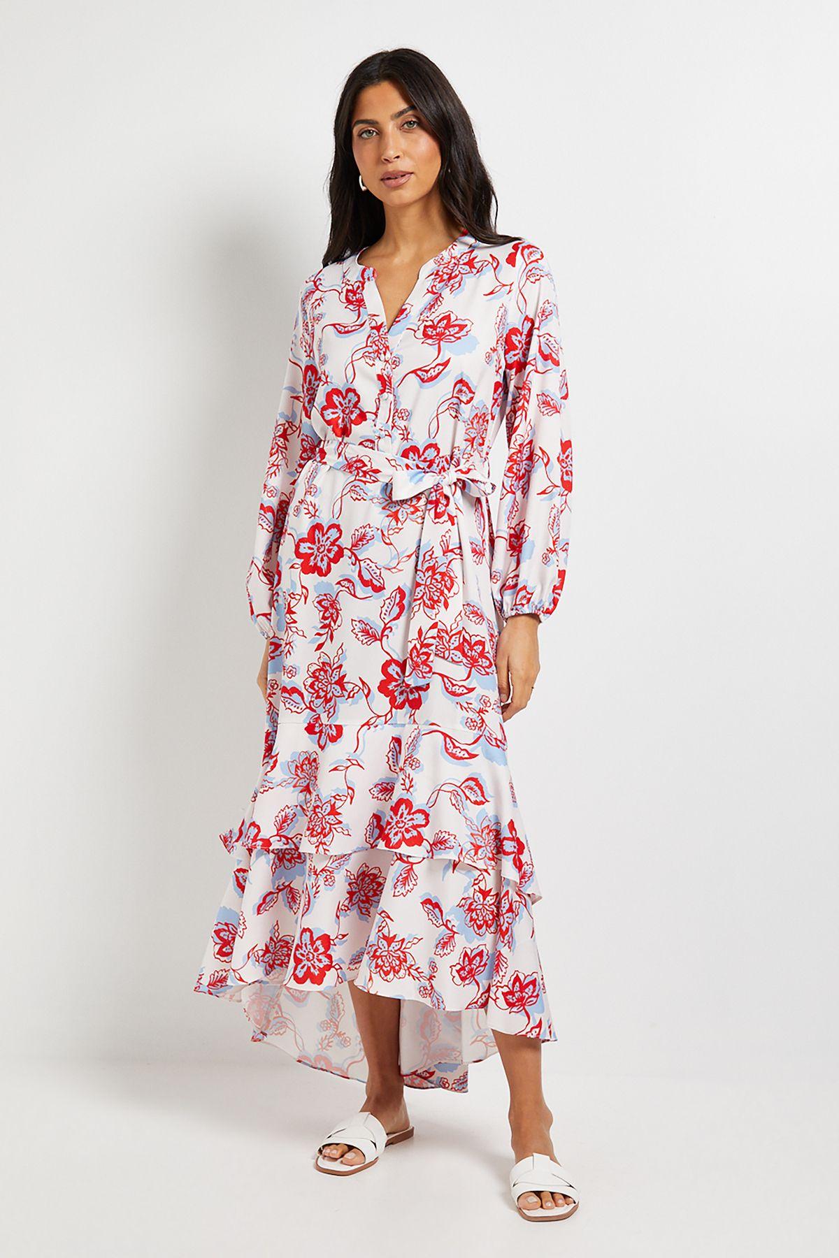 Floral Print Button Midi Dress by WALLIS