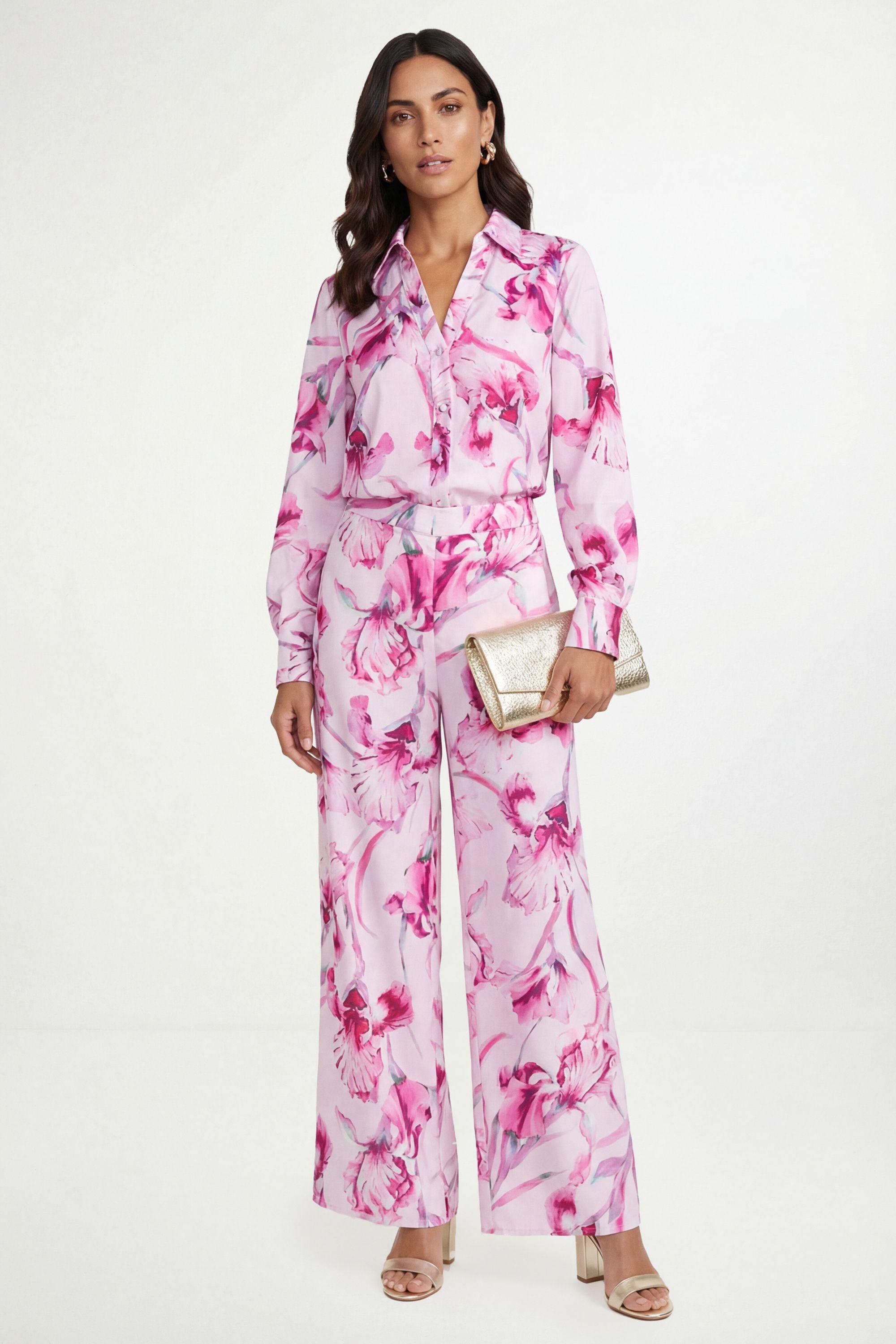 Floral Satin Wide Leg Trouser by WALLIS