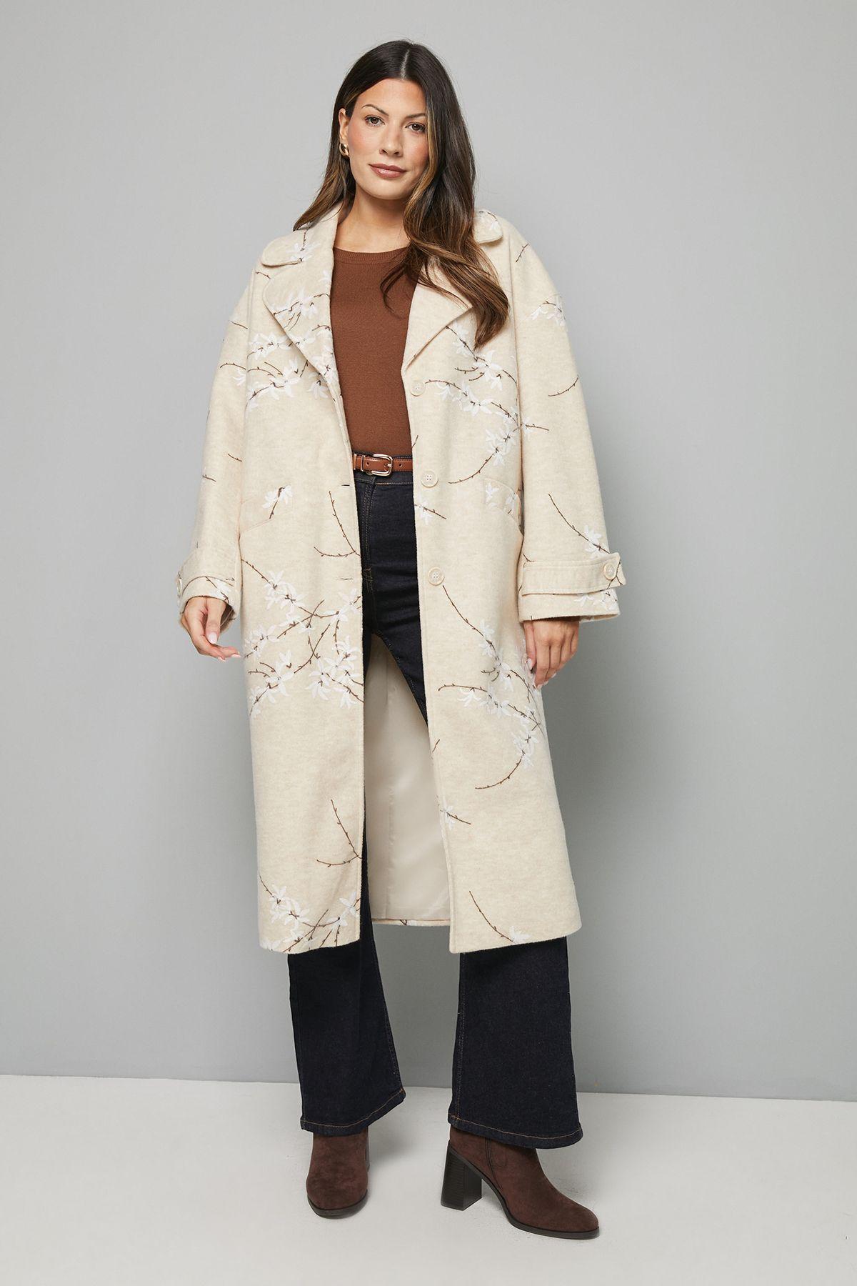 Floral Three Button Collared Coat by WALLIS