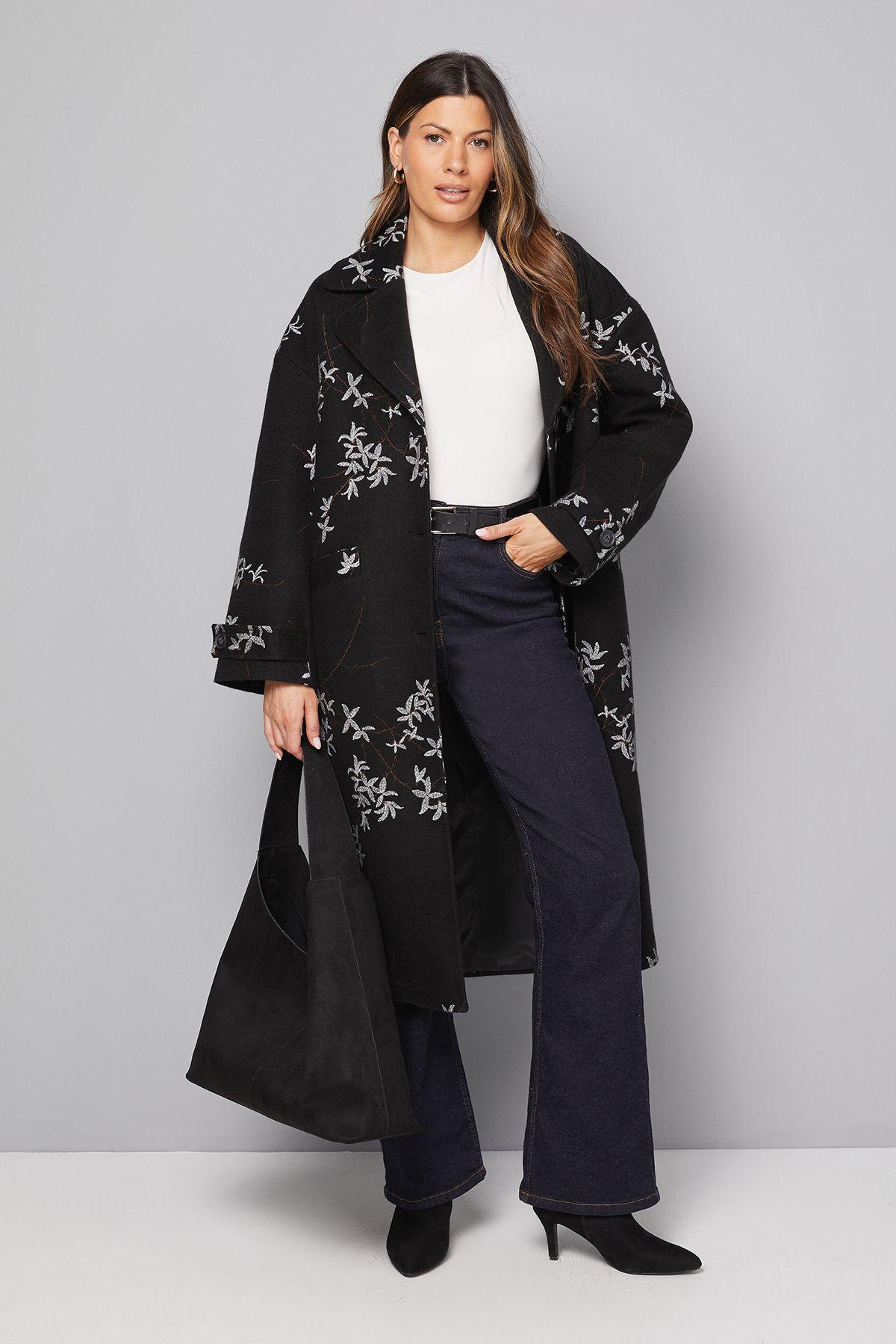 Floral Three Button Collared Coat by WALLIS
