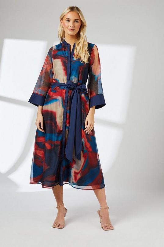 Geo Organza Contrast Shirt Dress by WALLIS