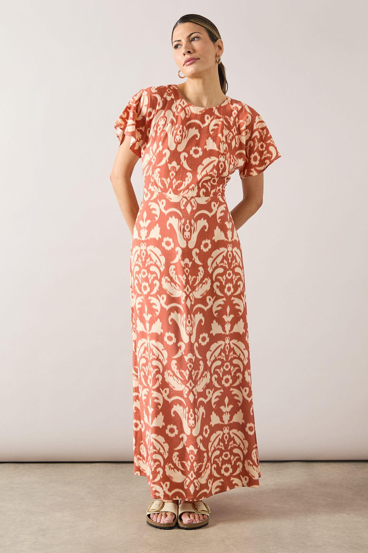 Ikat Pleat Detail Midi Dress by WALLIS