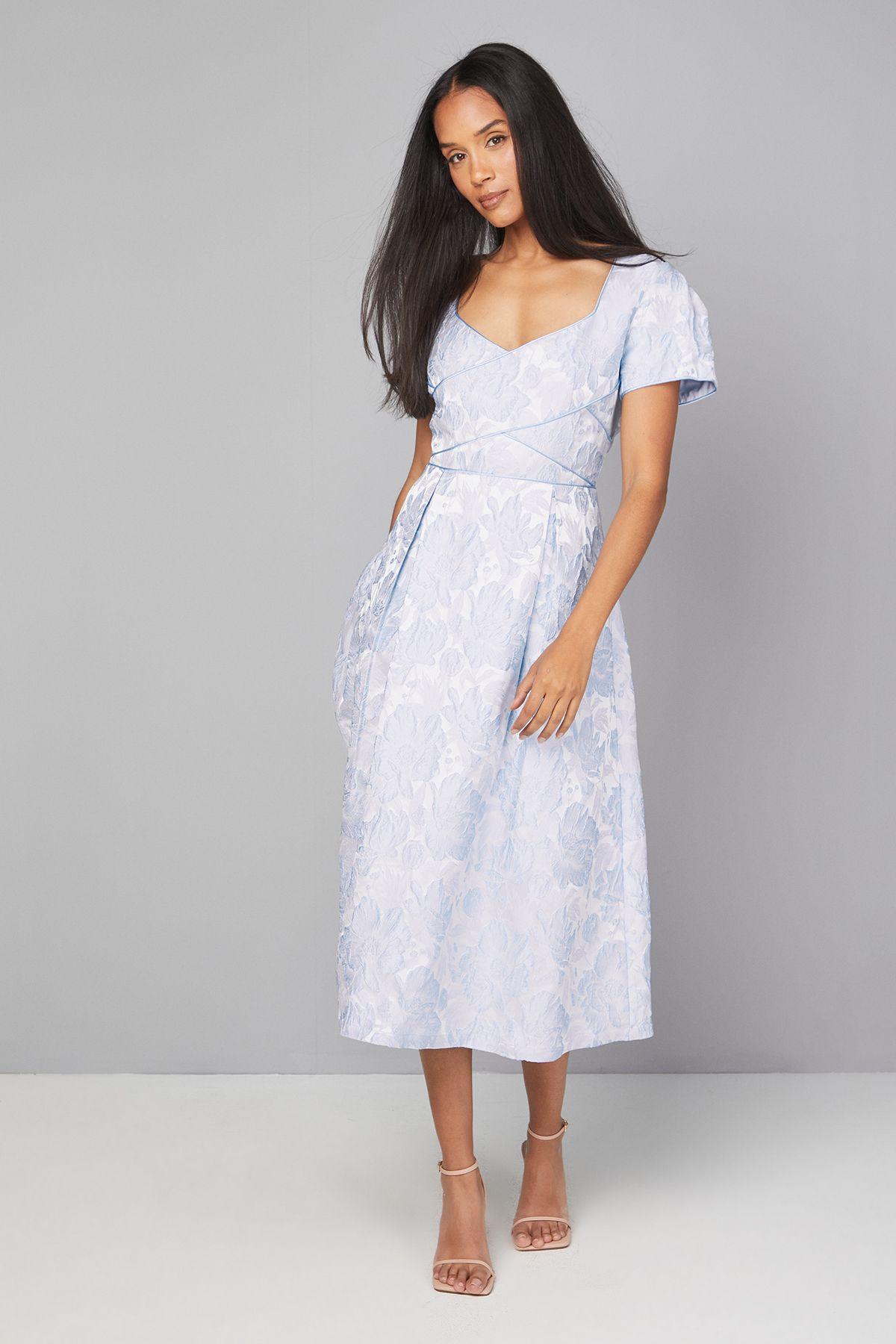 Jacquard Seam Detail Midi Dress by WALLIS