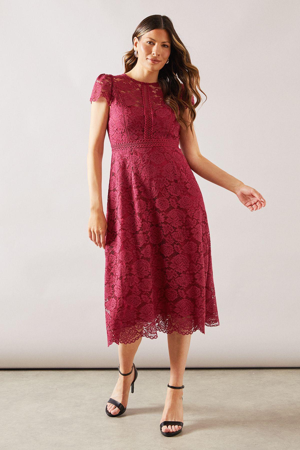Lace Fit And Flare Dress by WALLIS