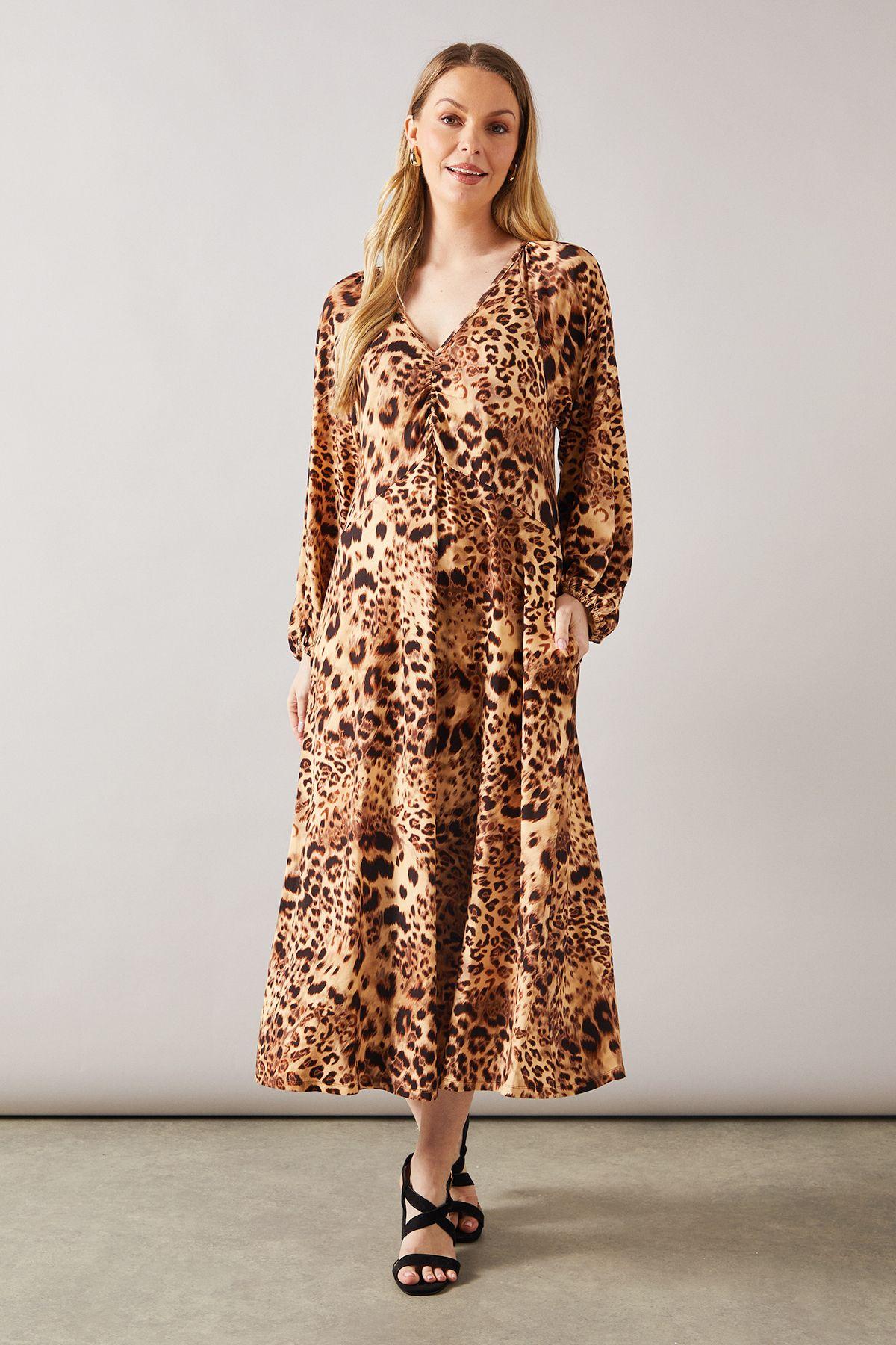 Leopard Jersey Midi Dress by WALLIS