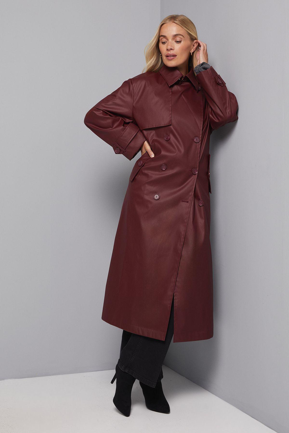 Petite A Line Inverted Box Pleat Back Mac by WALLIS