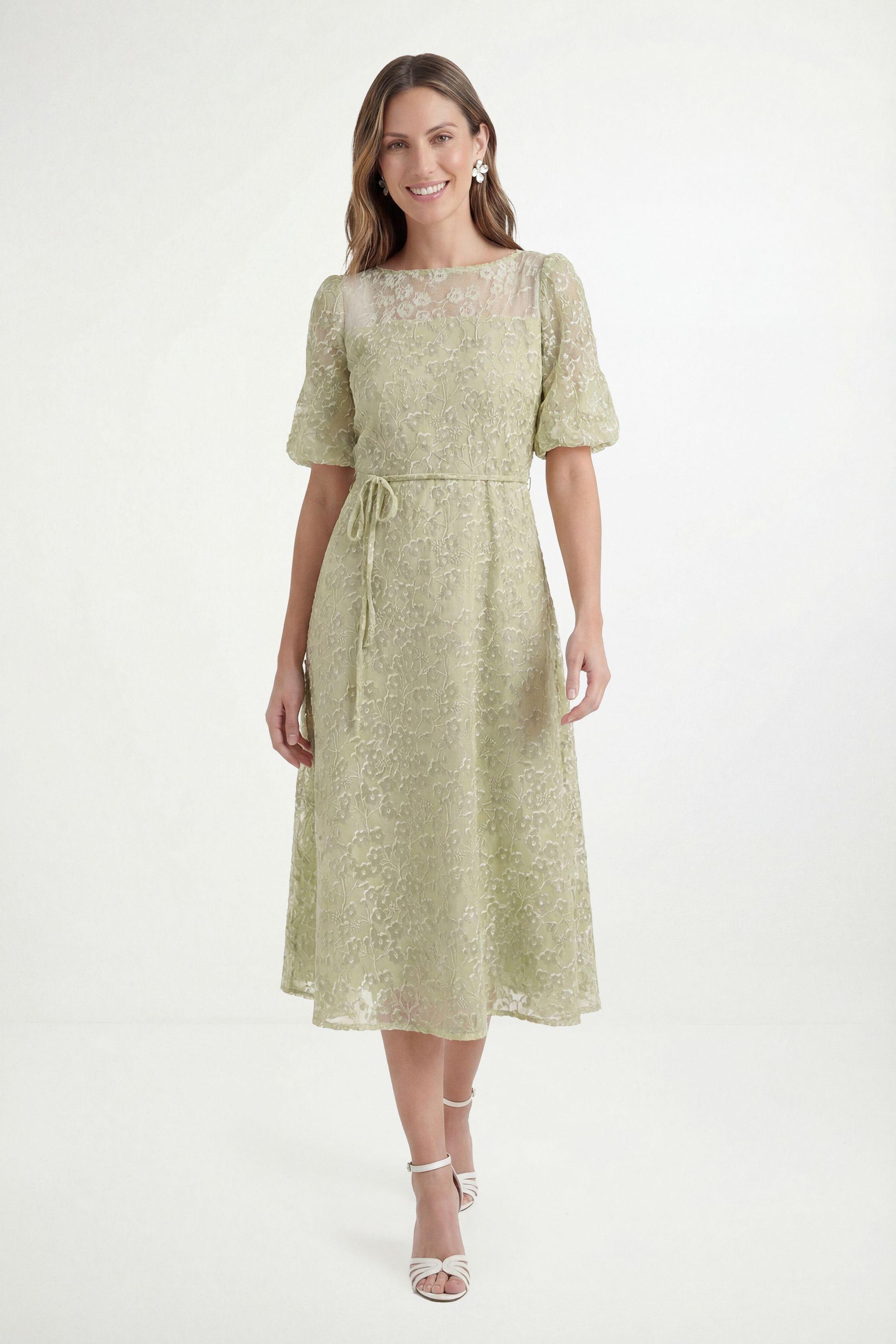 Petite Burn Out Floral Organza Midi Dress by WALLIS