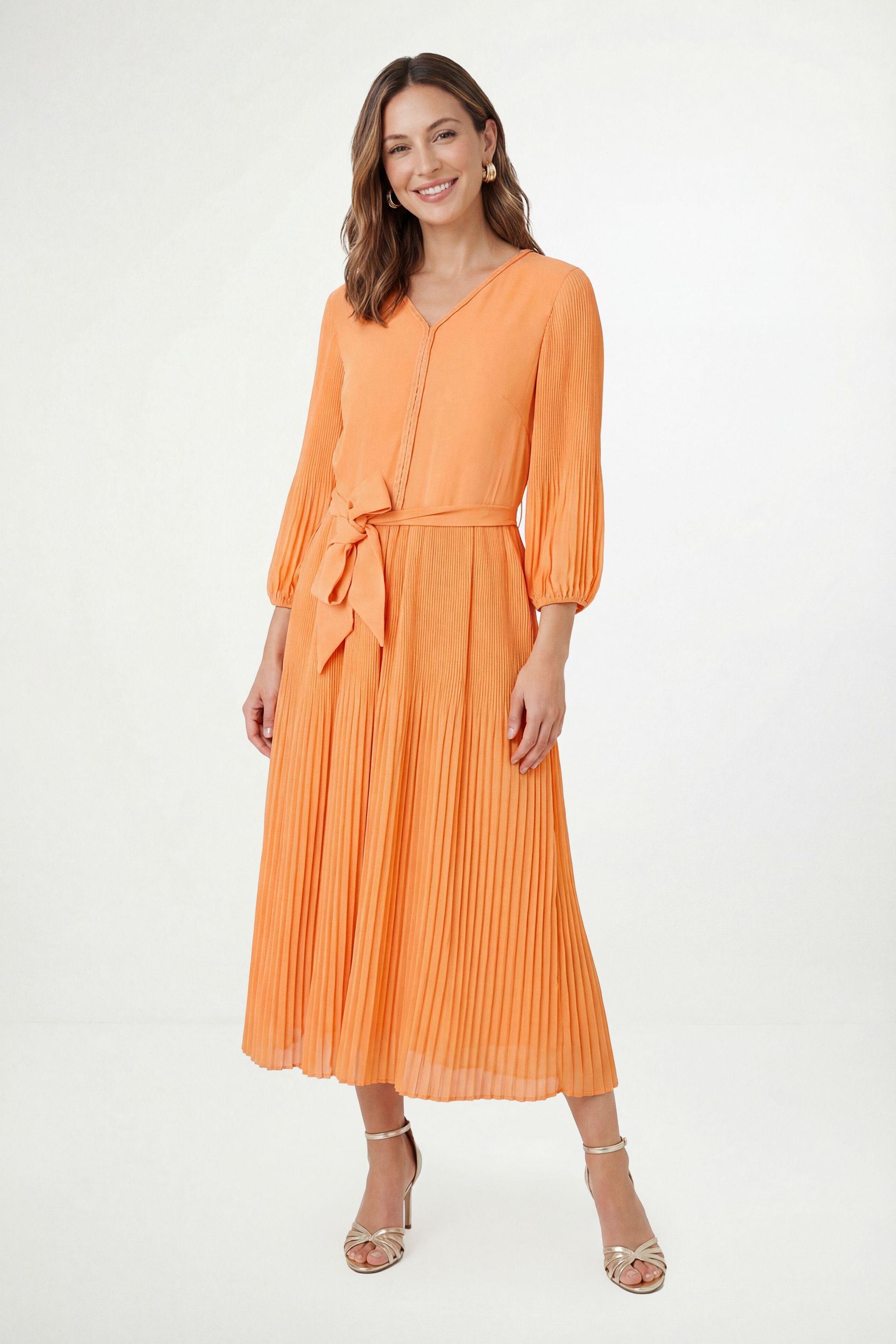 Petite Chiffon Plait Detail Pleated Midi Dress by WALLIS