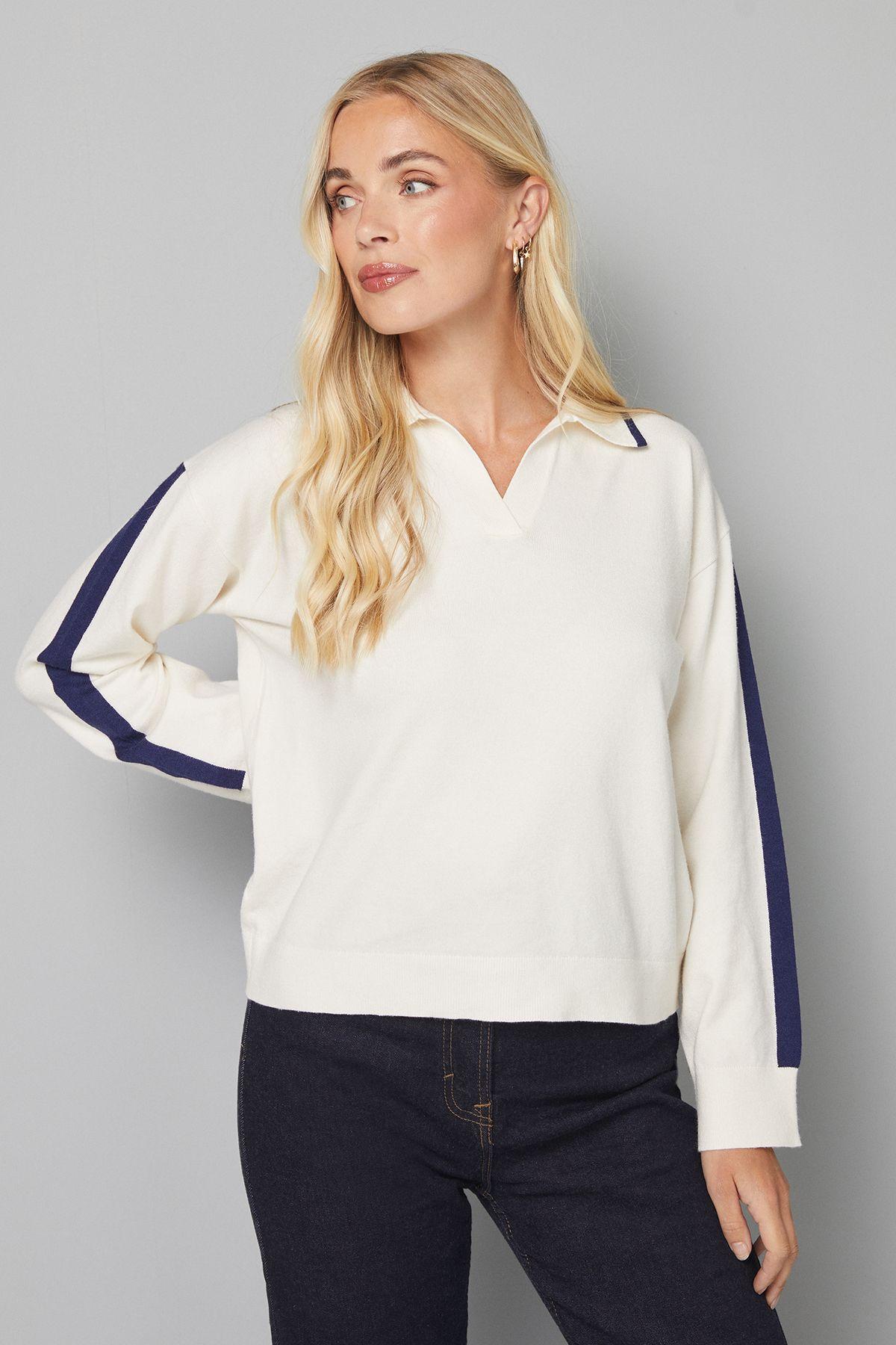 Petite Contrast Collar Knitted Jumper by WALLIS