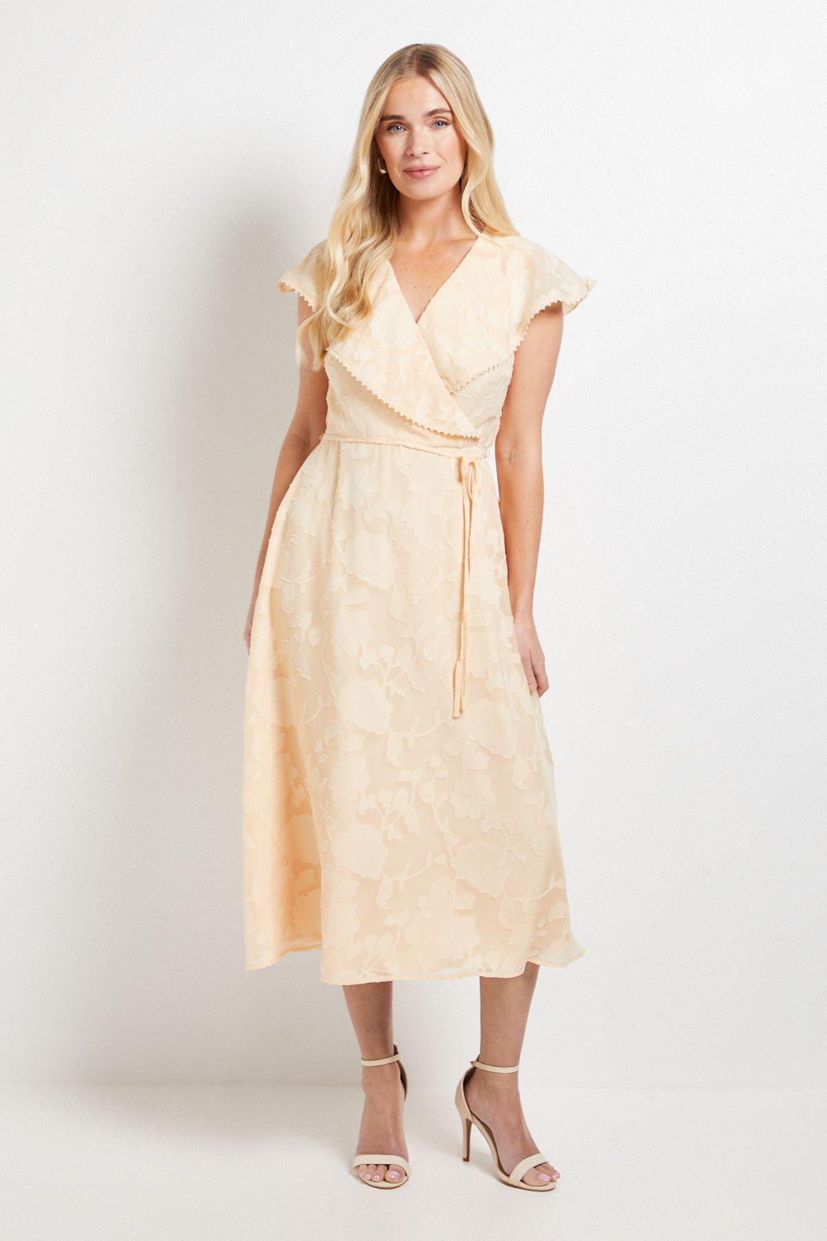Petite Floral Burn Out Ruffle Midi Dress by WALLIS