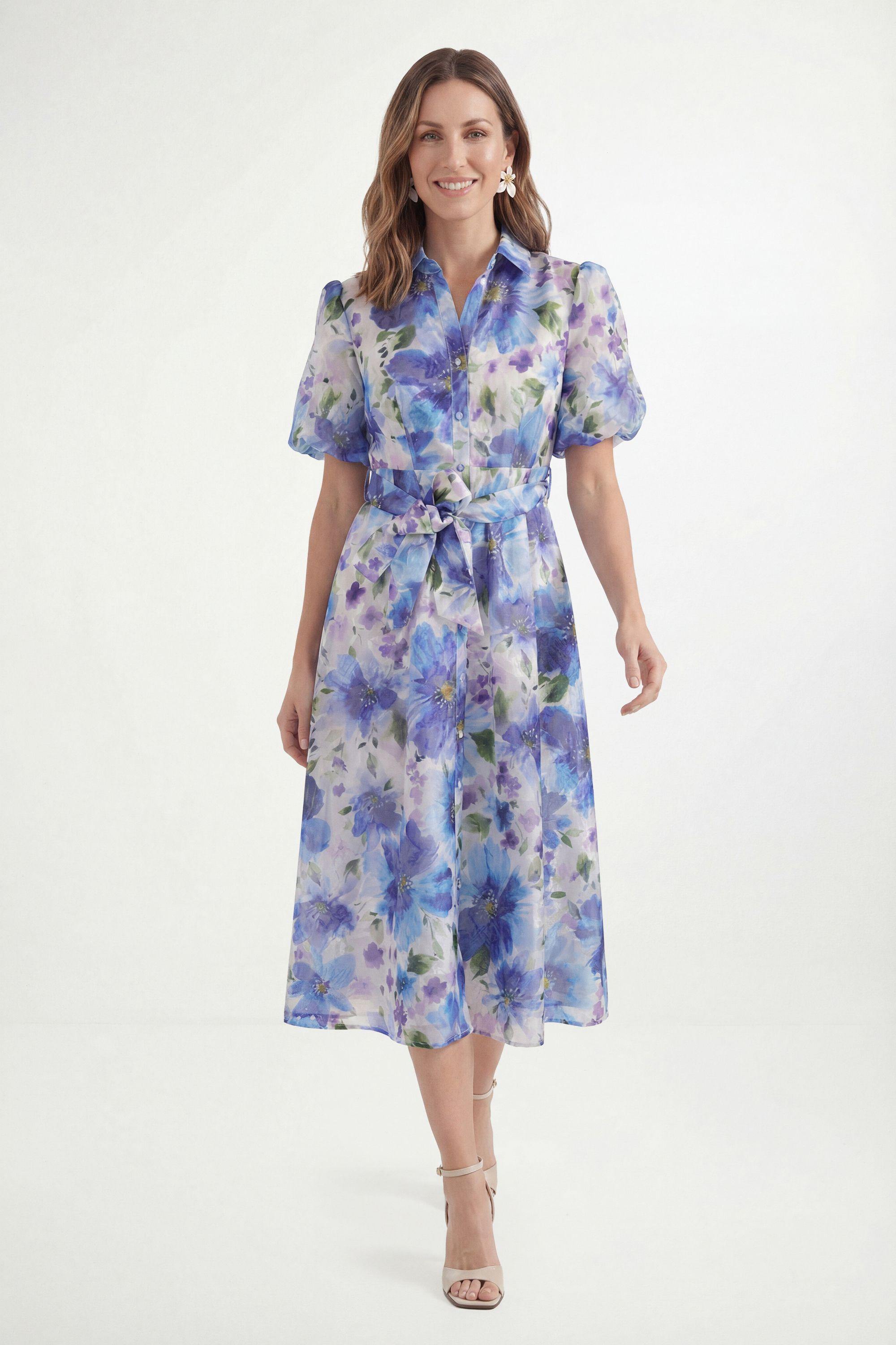 Petite Floral Burn Out Shirt Dress by WALLIS