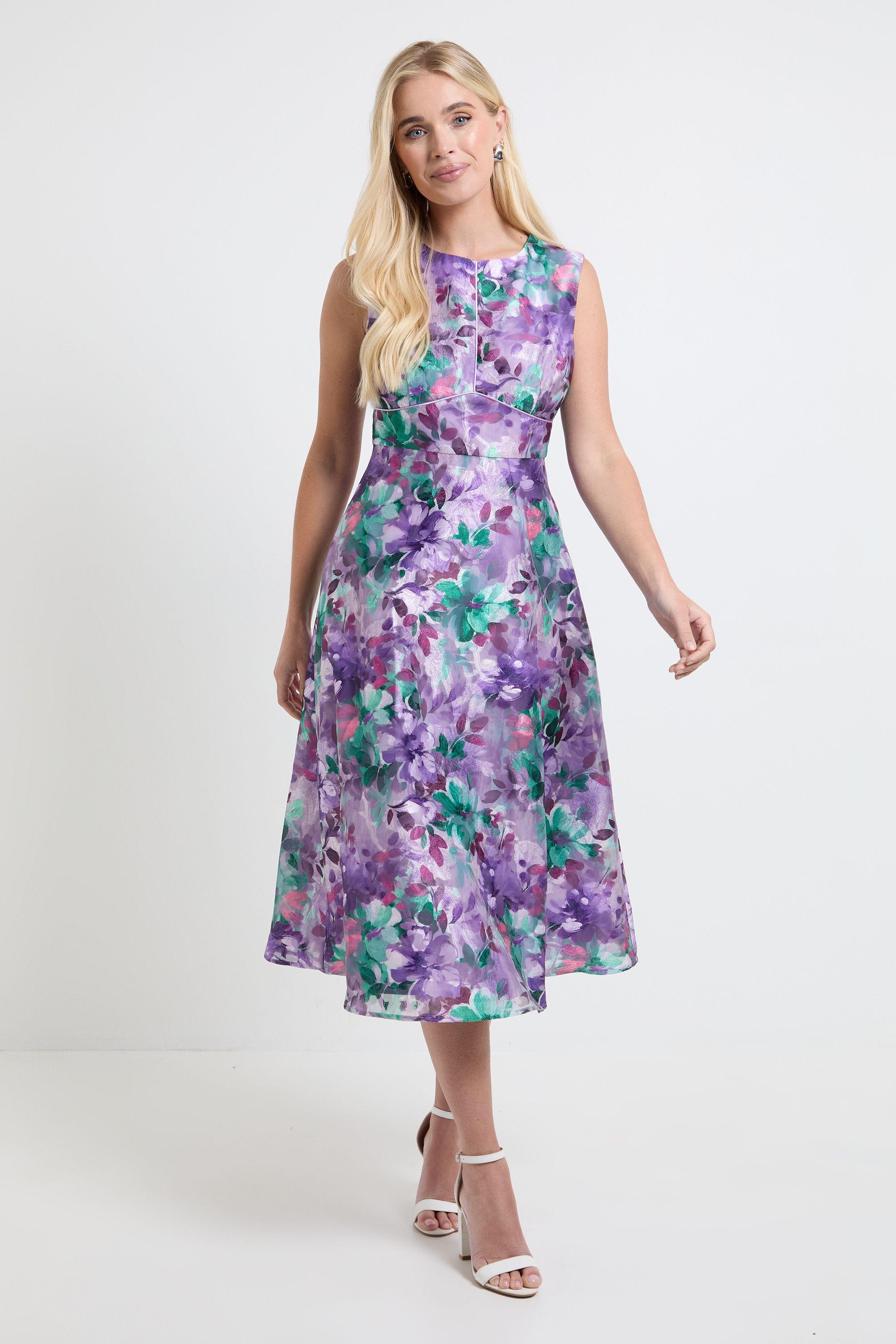 Petite Floral Burnout Sleeveless Midi Dress by WALLIS