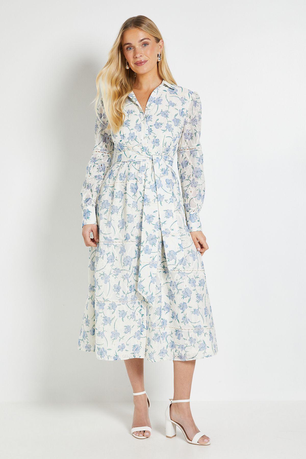 Petite Floral Embroidered Midi Shirt Dress by WALLIS