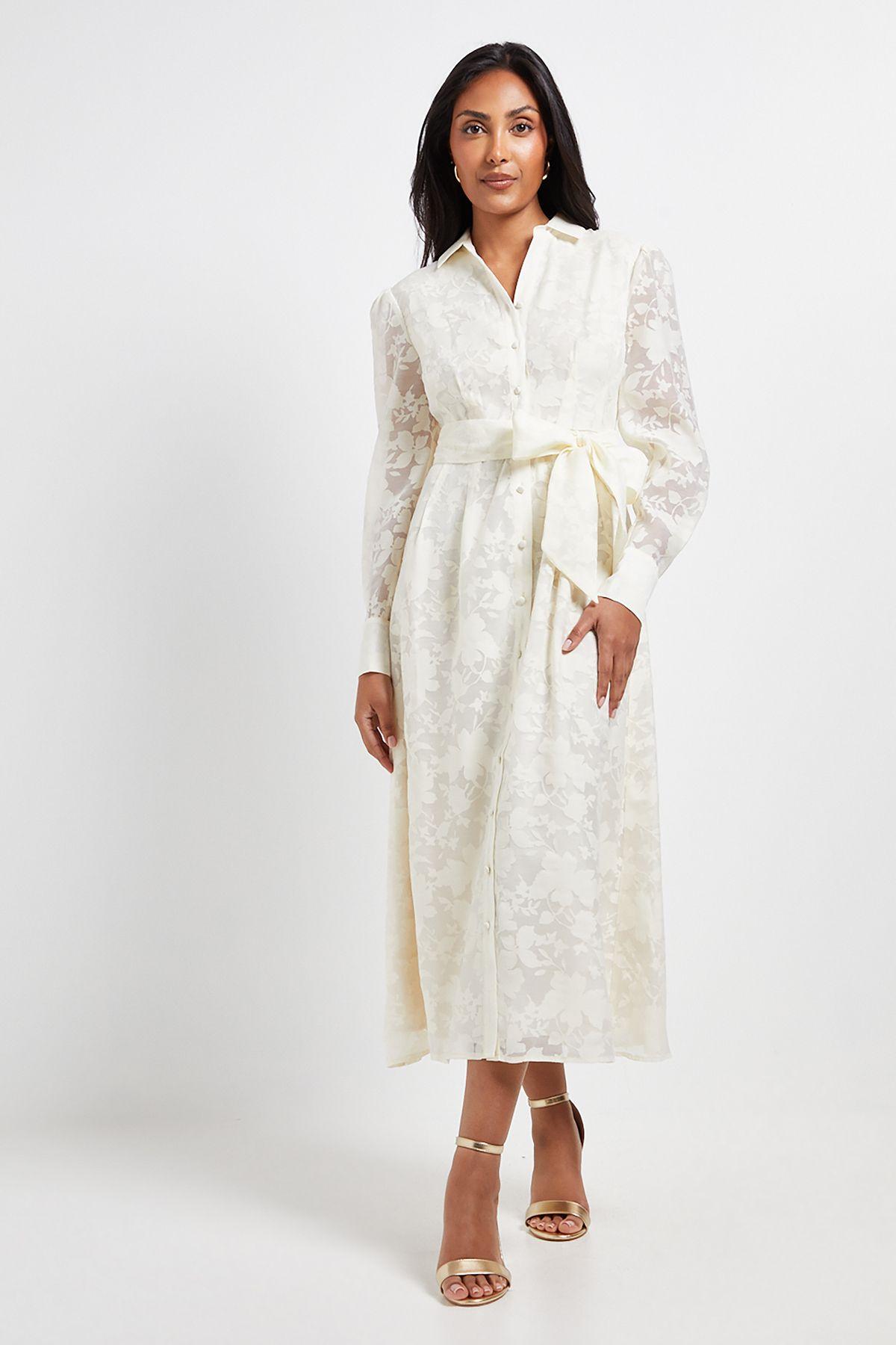 Petite Floral Organza Belted Midi Dress by WALLIS