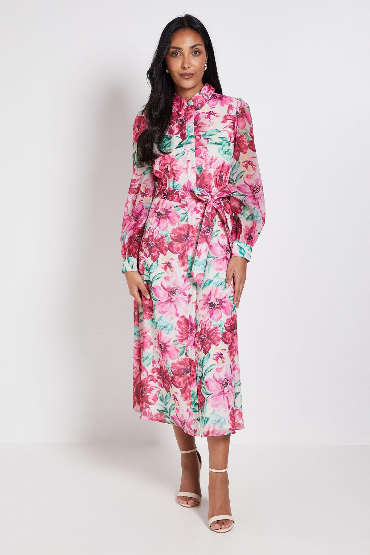 Petite Floral Organza Shirt Midi Dress by WALLIS