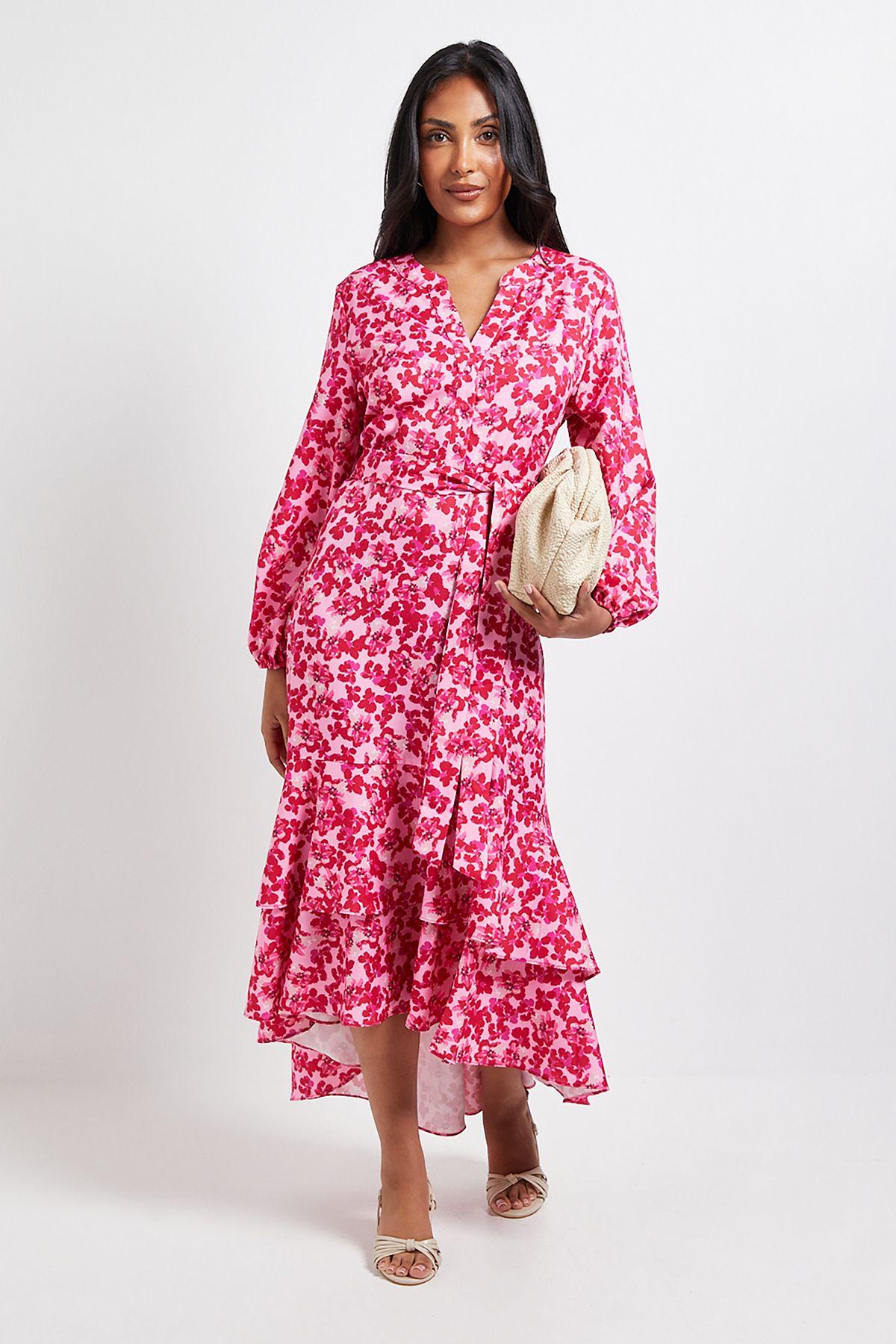 Petite Floral Print Button Midi Shirt Dress by WALLIS