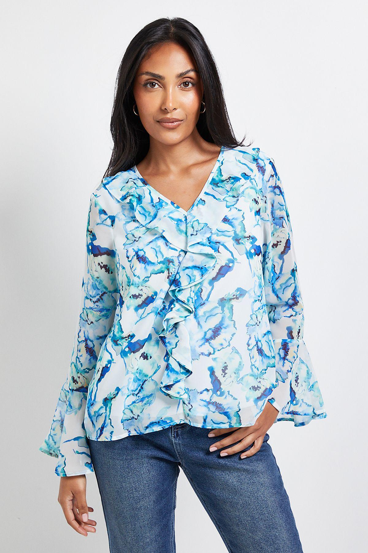 Petite Floral Ruffle Detail Blouse by WALLIS