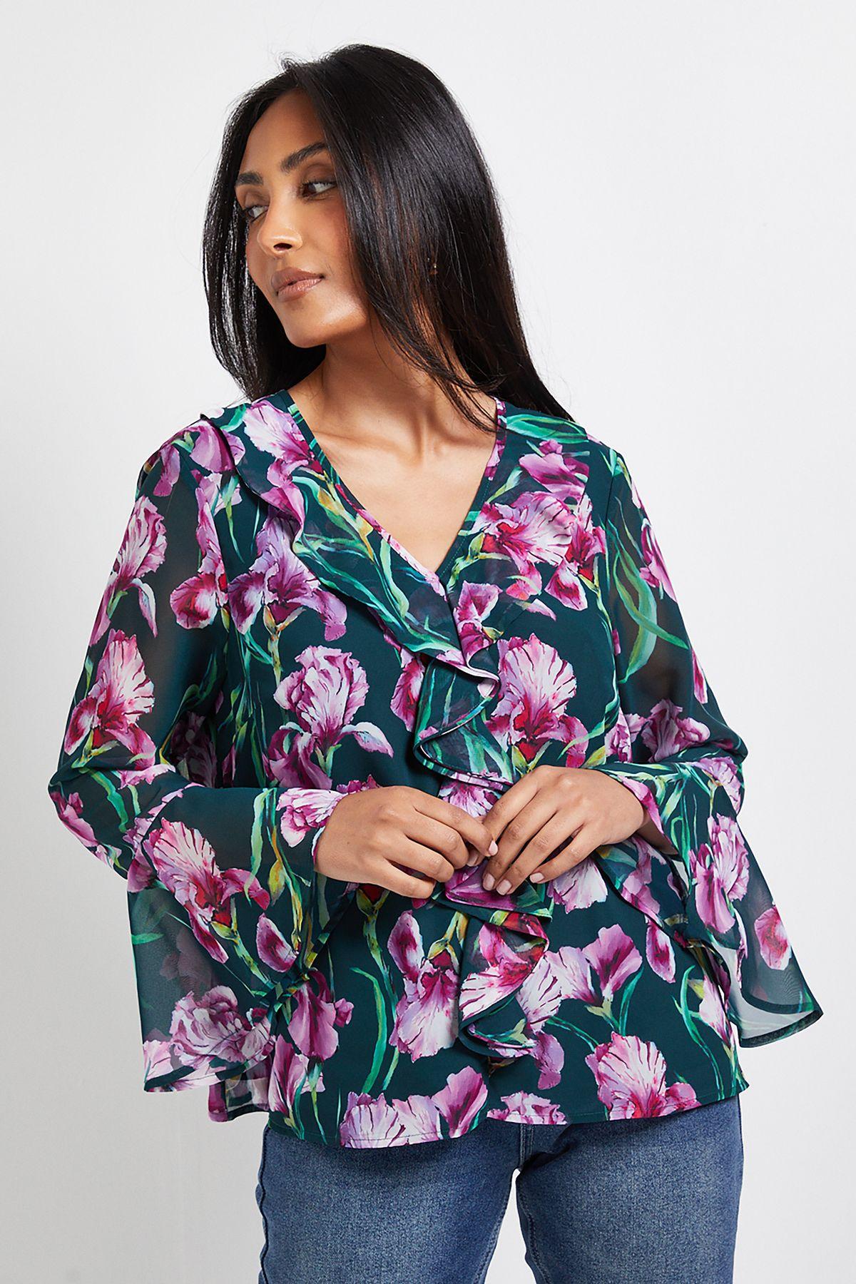 Petite Floral Ruffle Detail Blouse by WALLIS