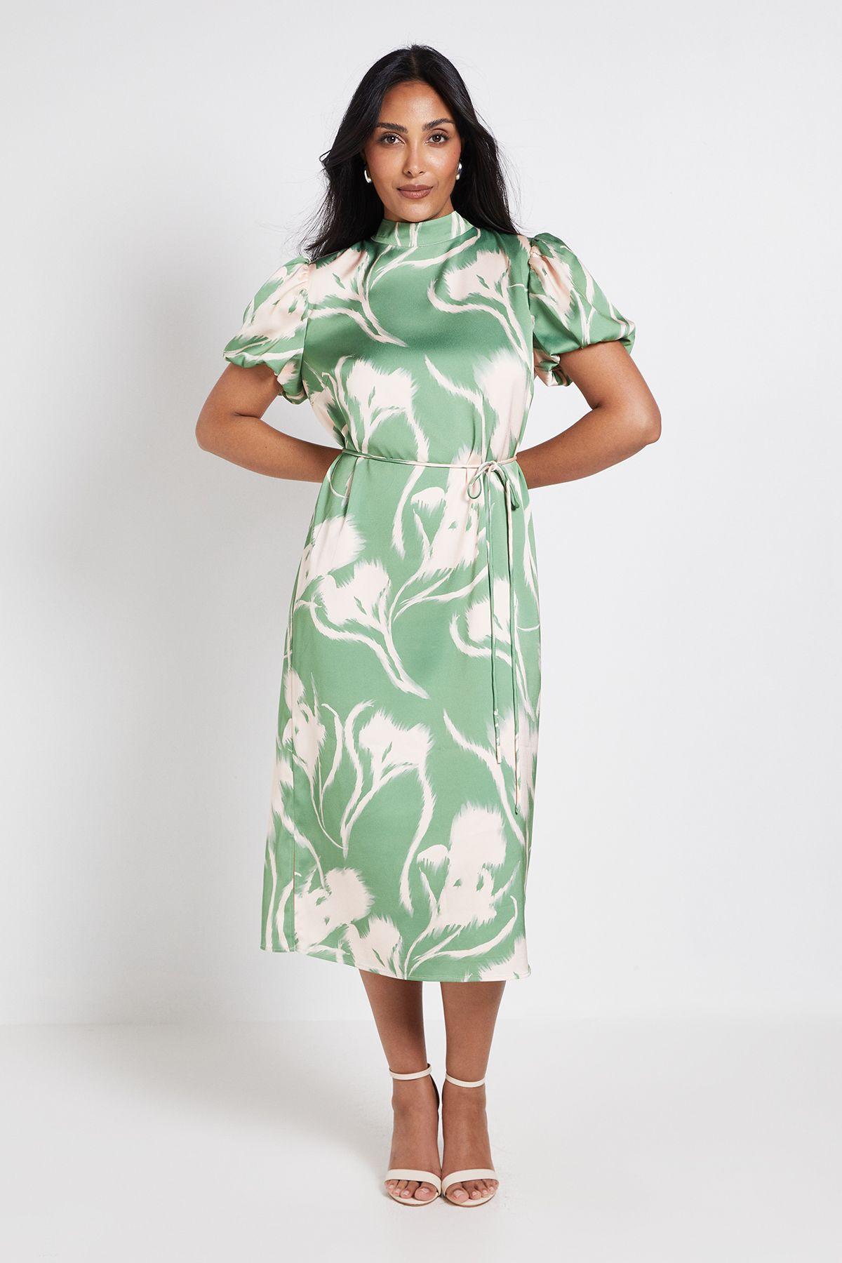 Petite Floral Satin Midi Dress by WALLIS