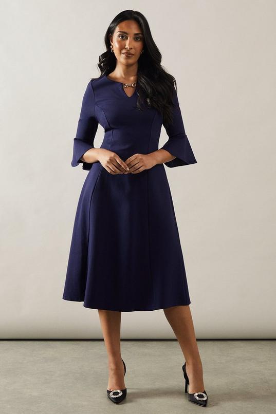 Petite Keyhole Detail Ponte Midi Dress by WALLIS