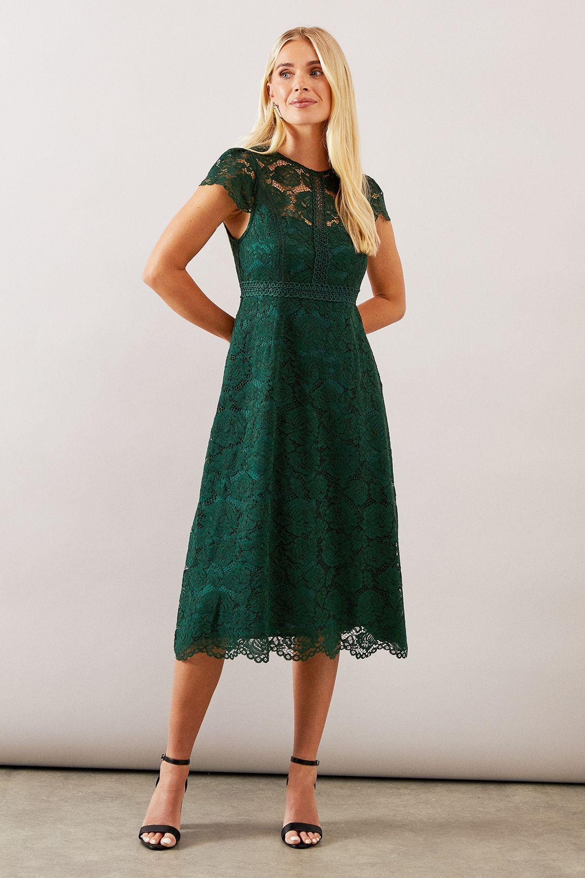 Petite Lace Fit And Flare Dress by WALLIS