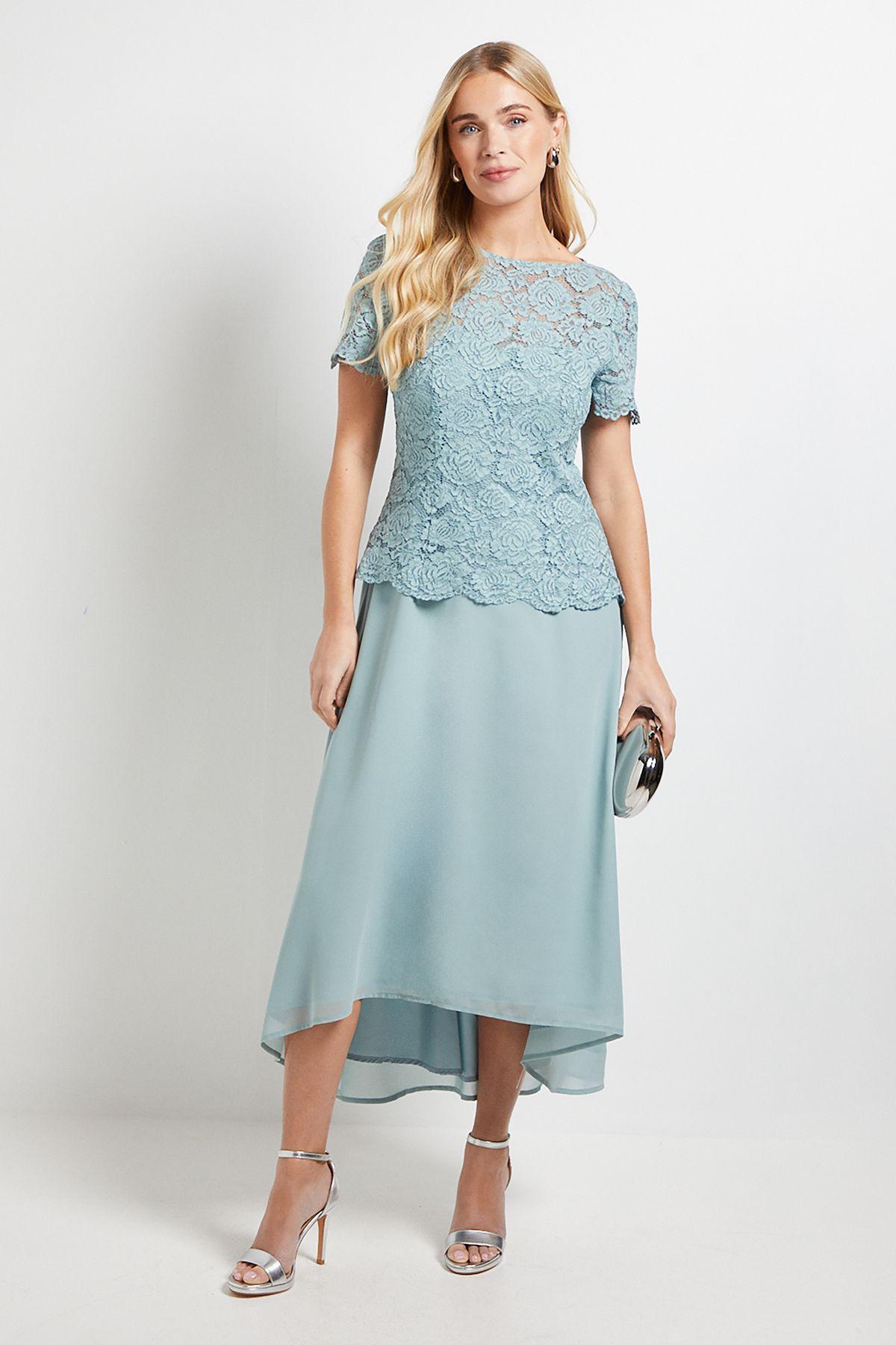 Petite Lace Overlay Midi Dress by WALLIS
