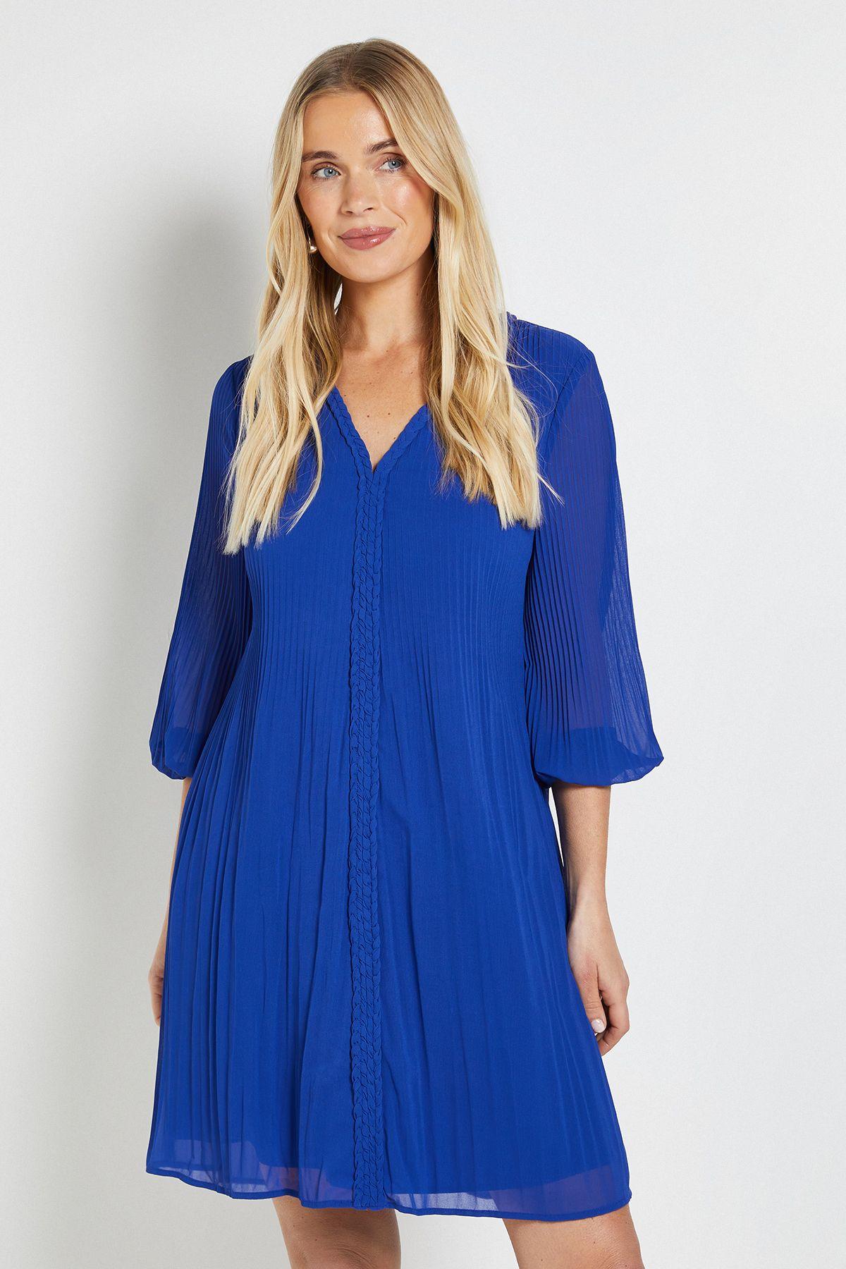 Petite Plait Detail Shift Dress by WALLIS