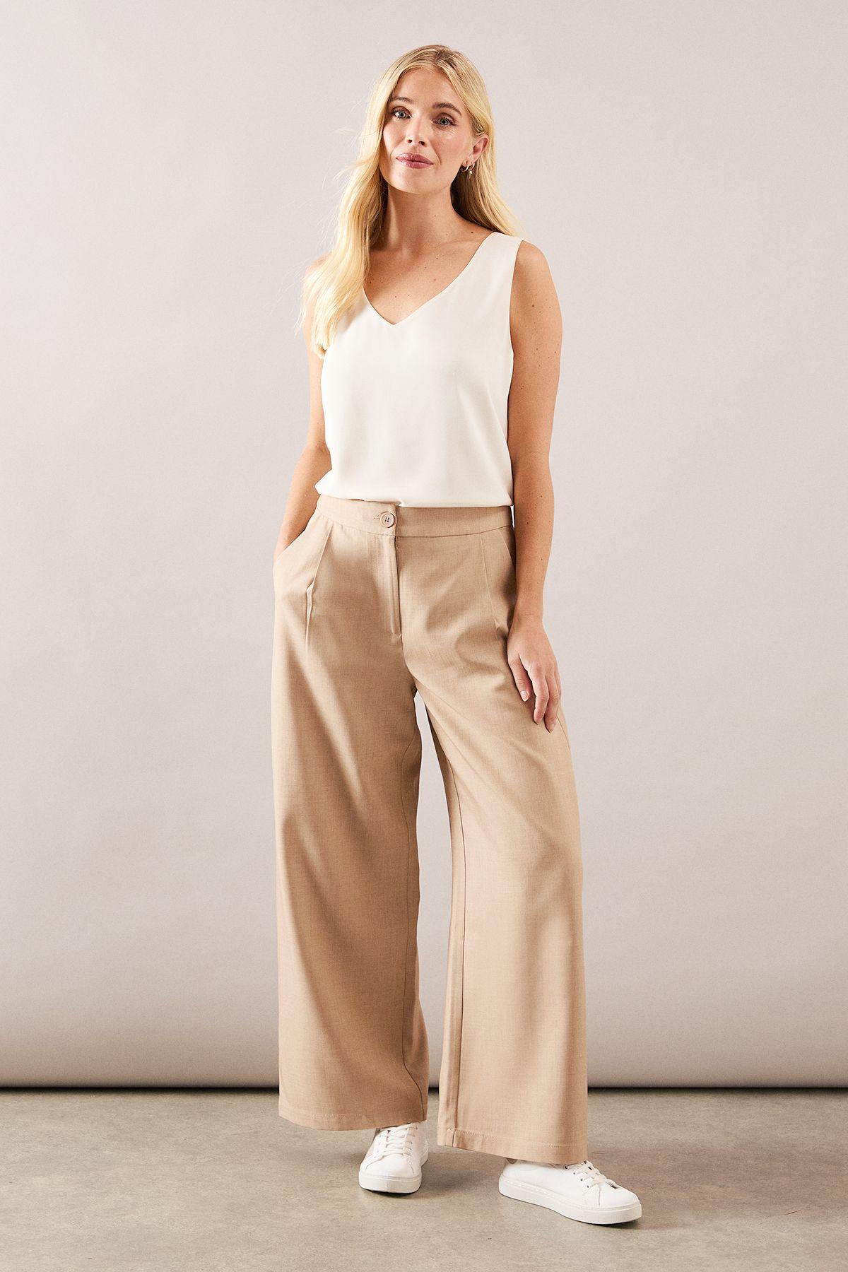 Petite Pleated Straight Leg Trouser by WALLIS