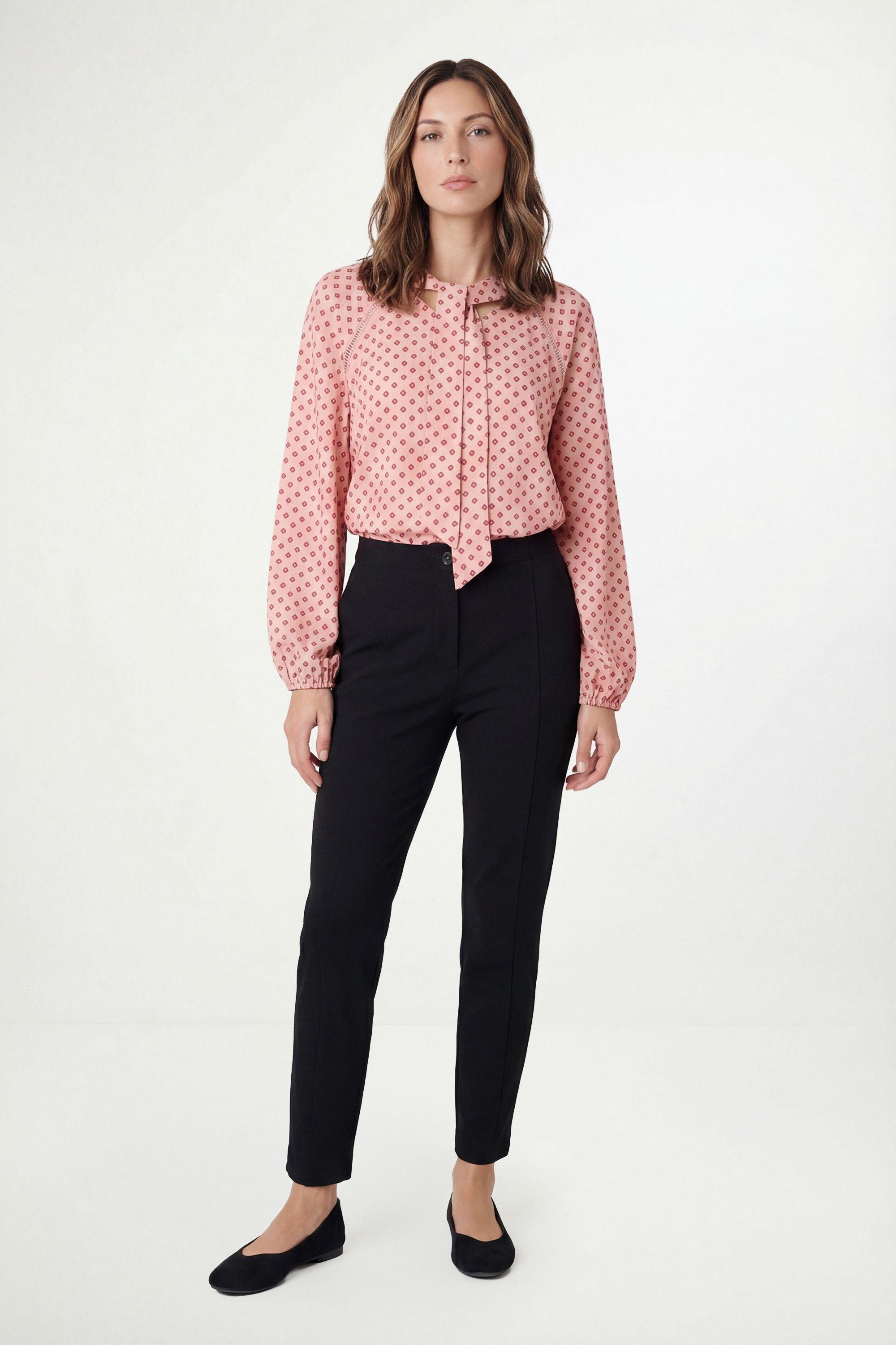 Petite Polka Dot Woven Tie Neck Overhead Shirt by WALLIS