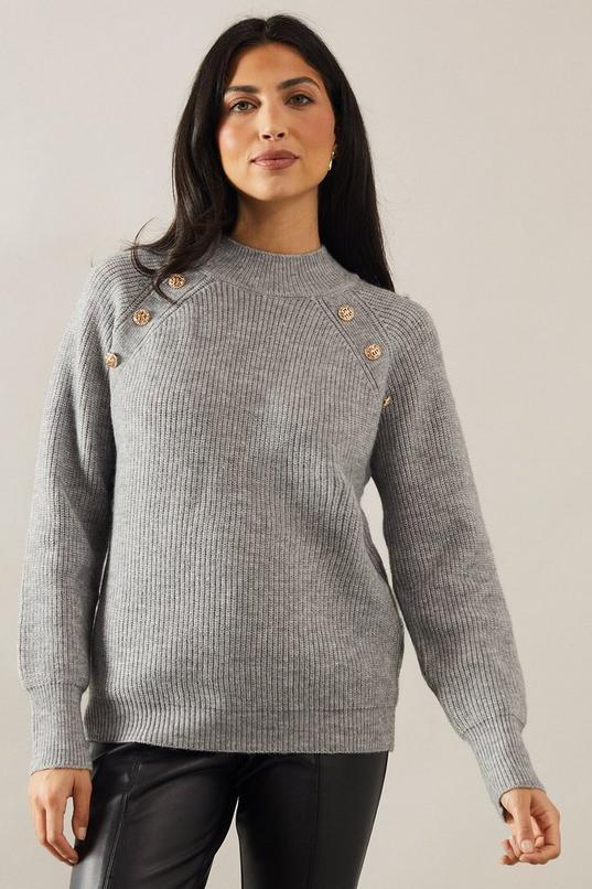 Petite Stitchy Button Jumper by WALLIS