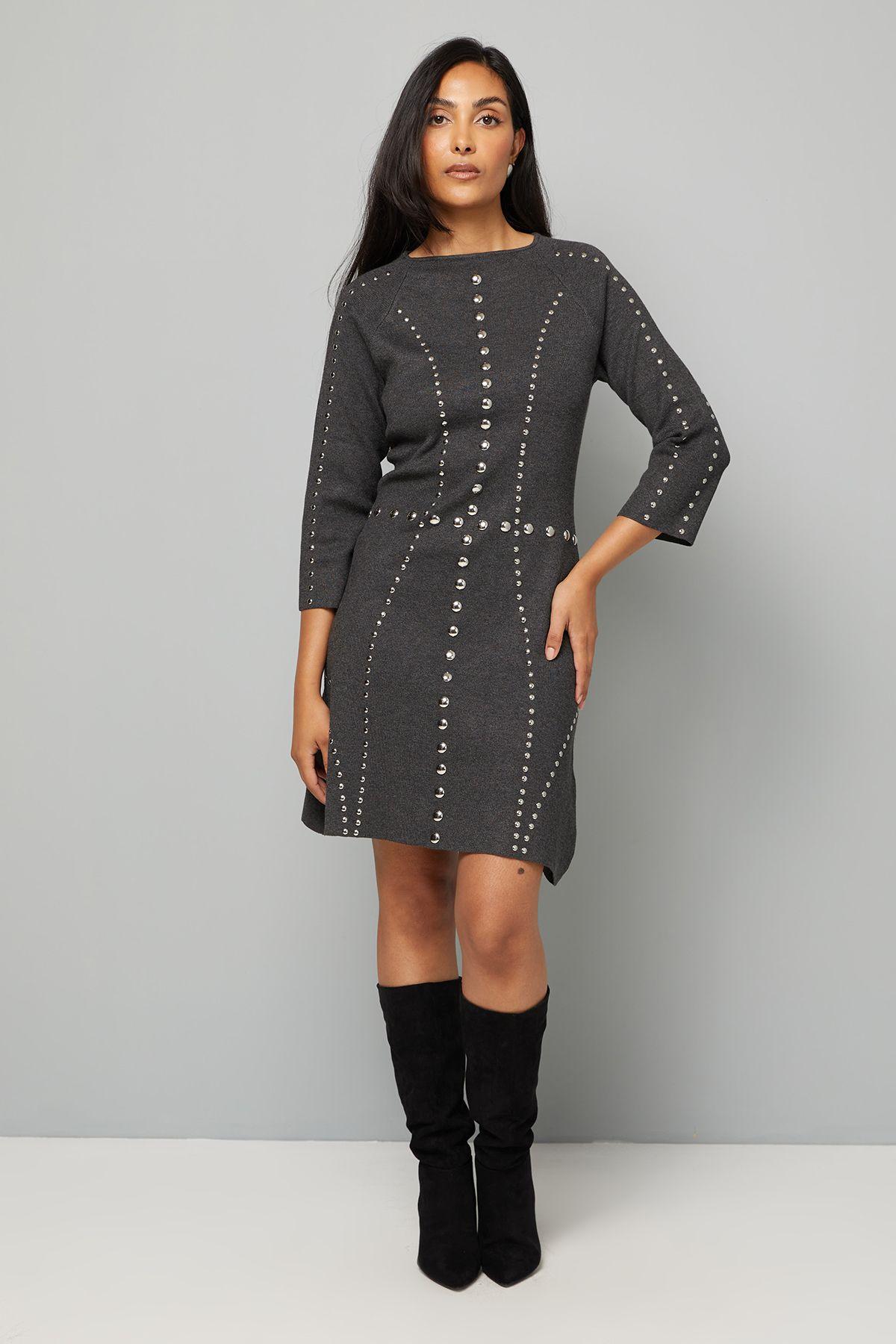 Petite Stud Knit Jumper Dress by WALLIS