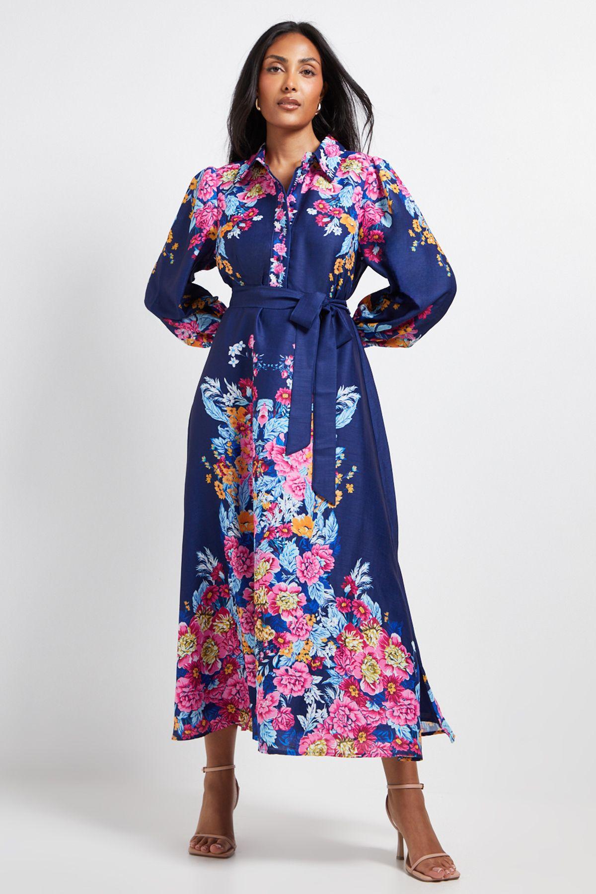 Petite Summer Floral Western Shirt Dress by WALLIS