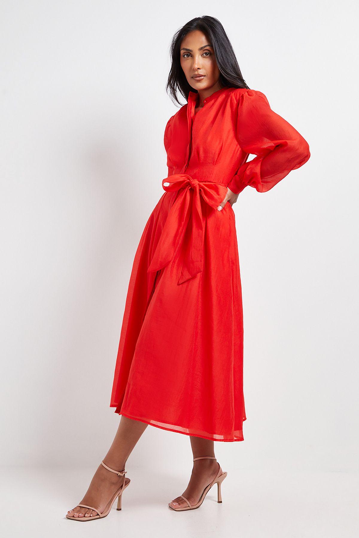 Petite Textured Organza Midi Shirt Dress by WALLIS
