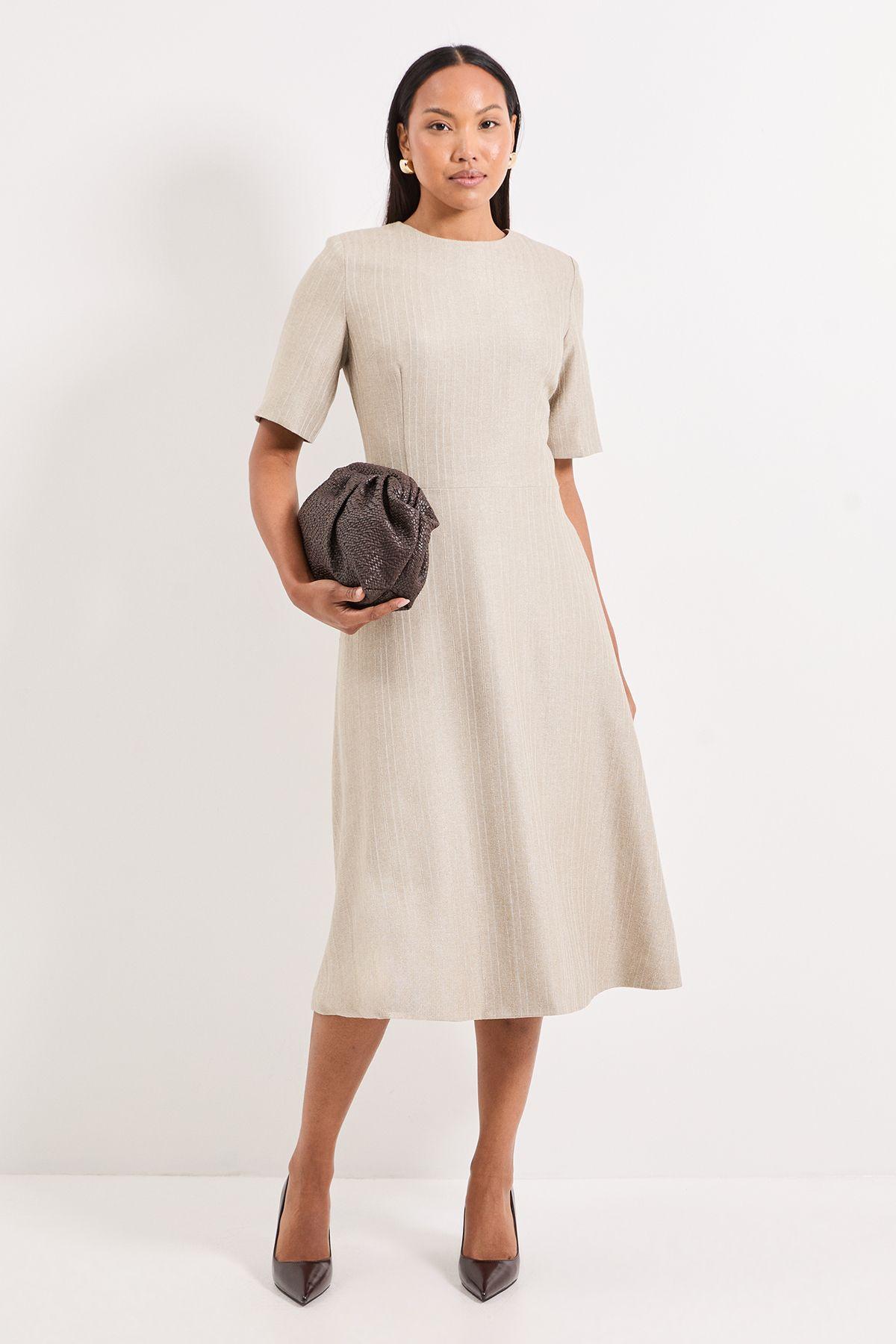 Principles Stripe Fit & Flare Midi Dress by WALLIS
